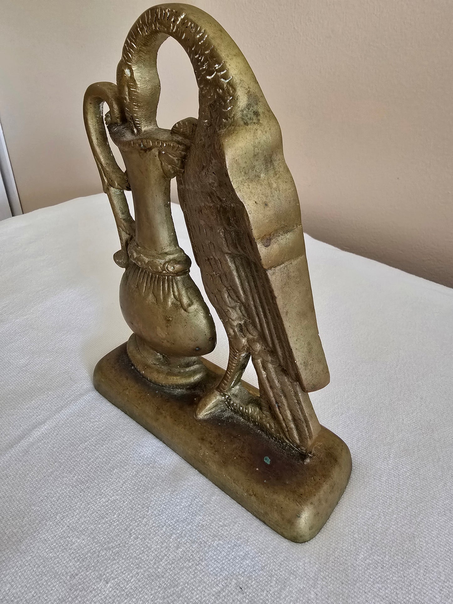 Antique Rare 19th Century Brass Ho-Ho Bird Doorstop