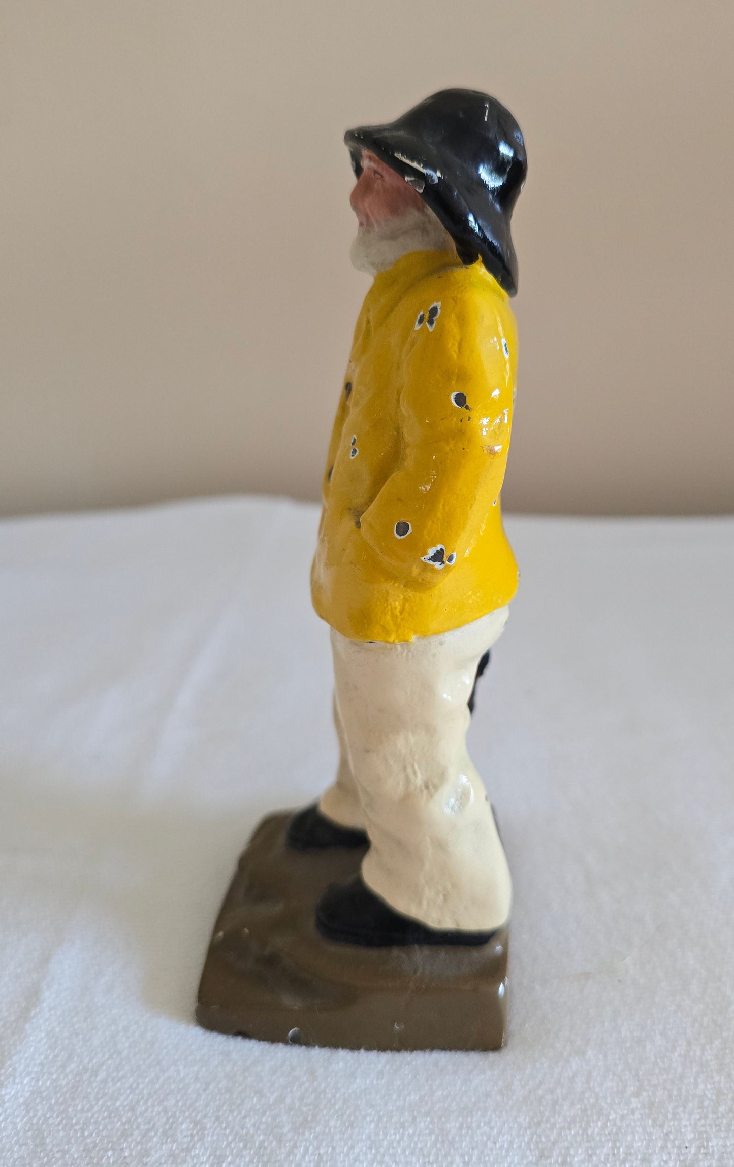Vintage "Old Salt" Fisherman Cast Iron Bookend Doorstop Heavy