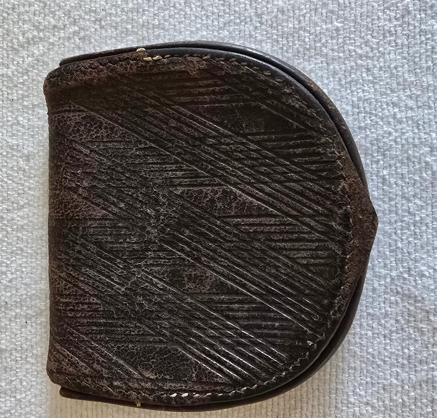 Vintage Leather Gentleman's Heel Coin Purse Holder Horseshoe Shape