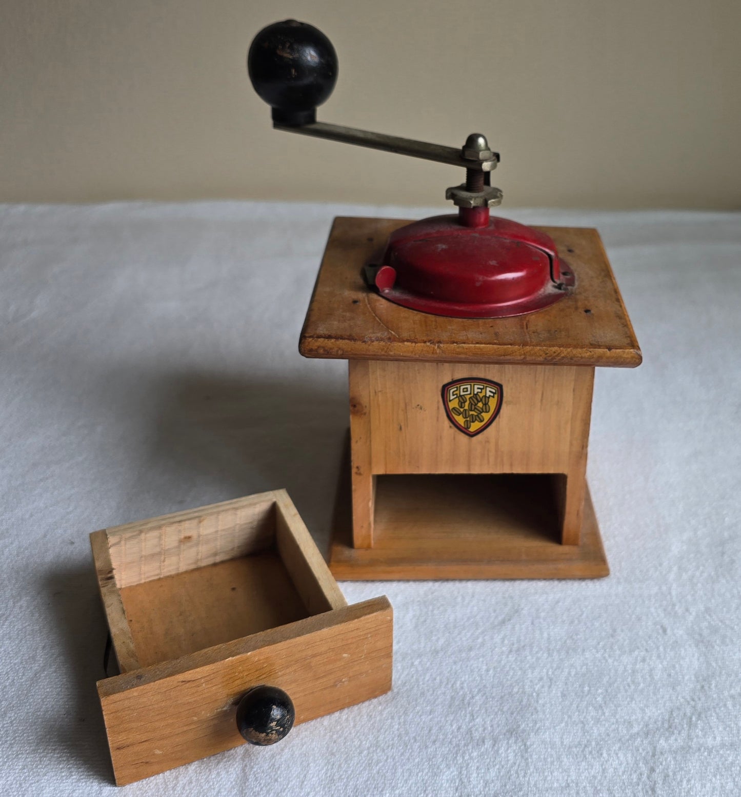 Vintage Rare Coff Wooden Manual Coffee Grinder 1960's Made in Italy