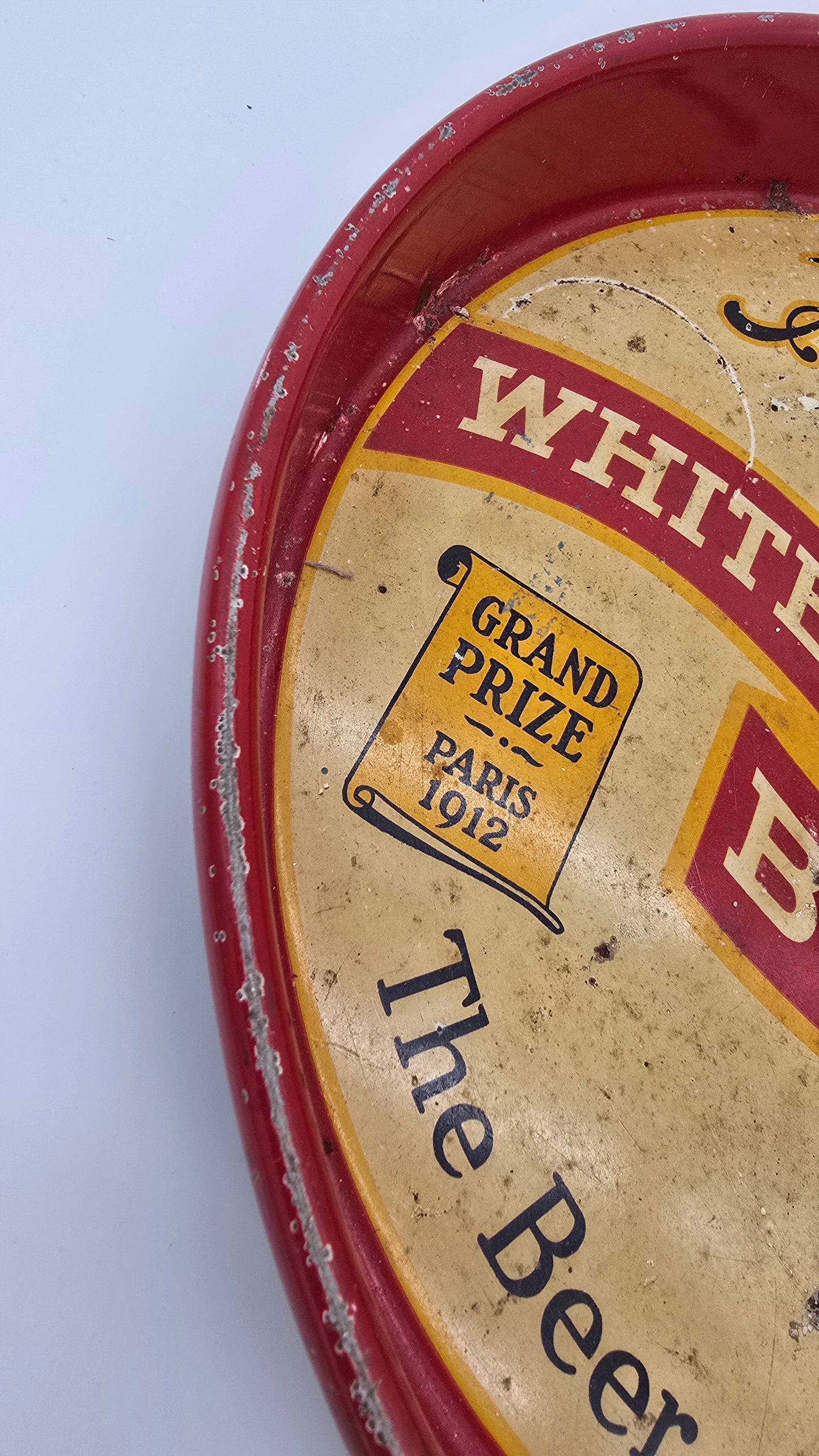Vintage Hornung's White Bock Beer Metal Tray Round Philadelphia