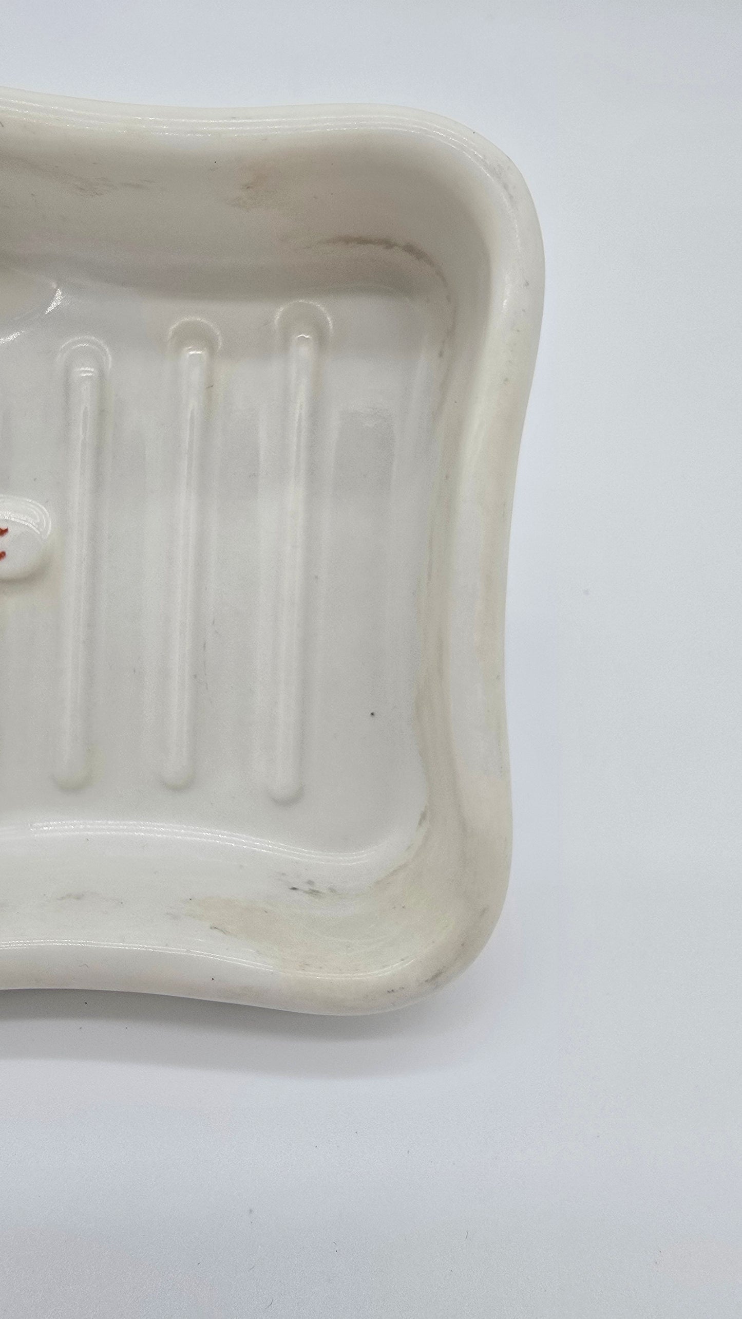 Antique Republic Porcelain White Soap Dish Holder