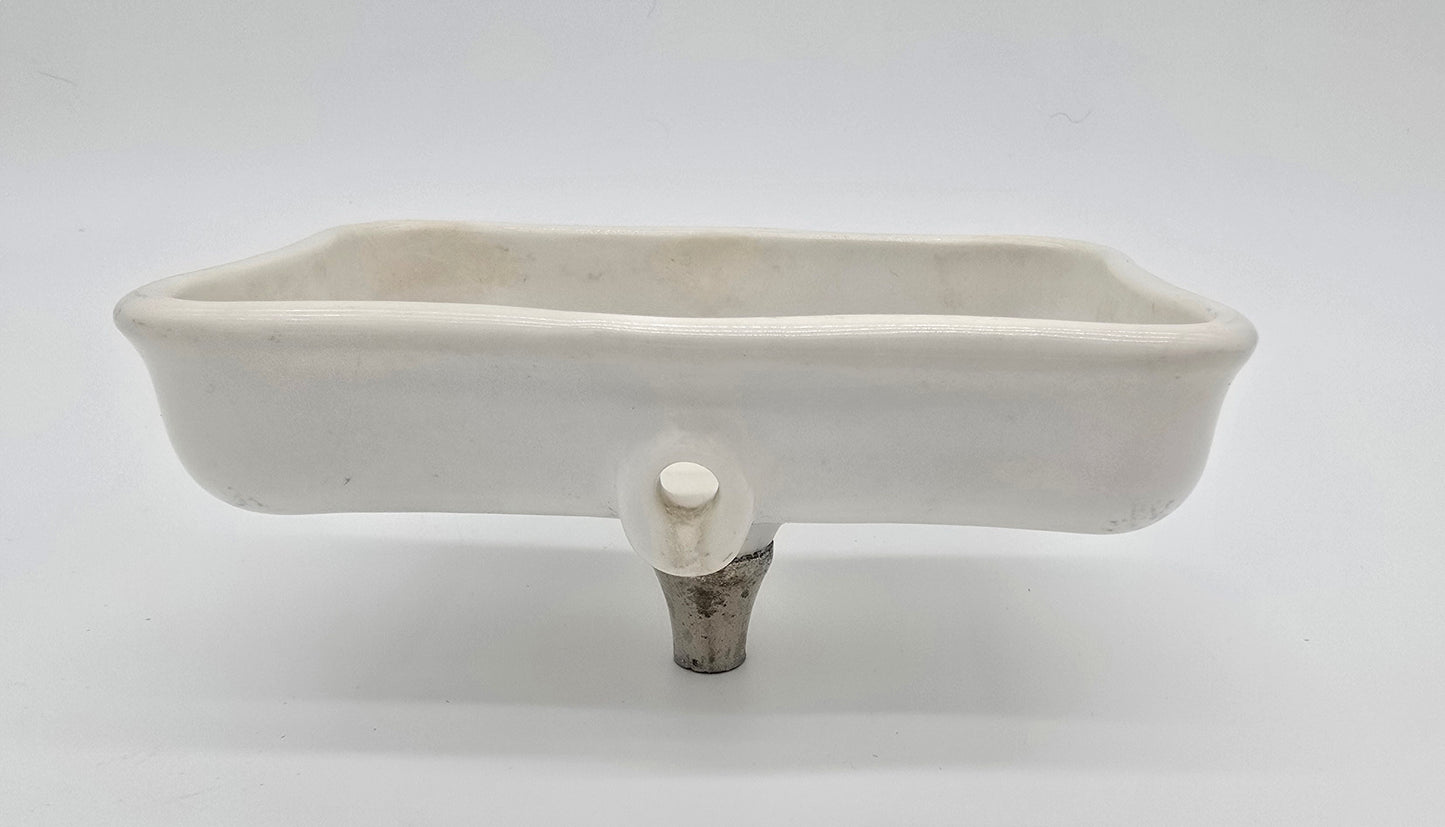 Antique Republic Porcelain White Soap Dish Holder