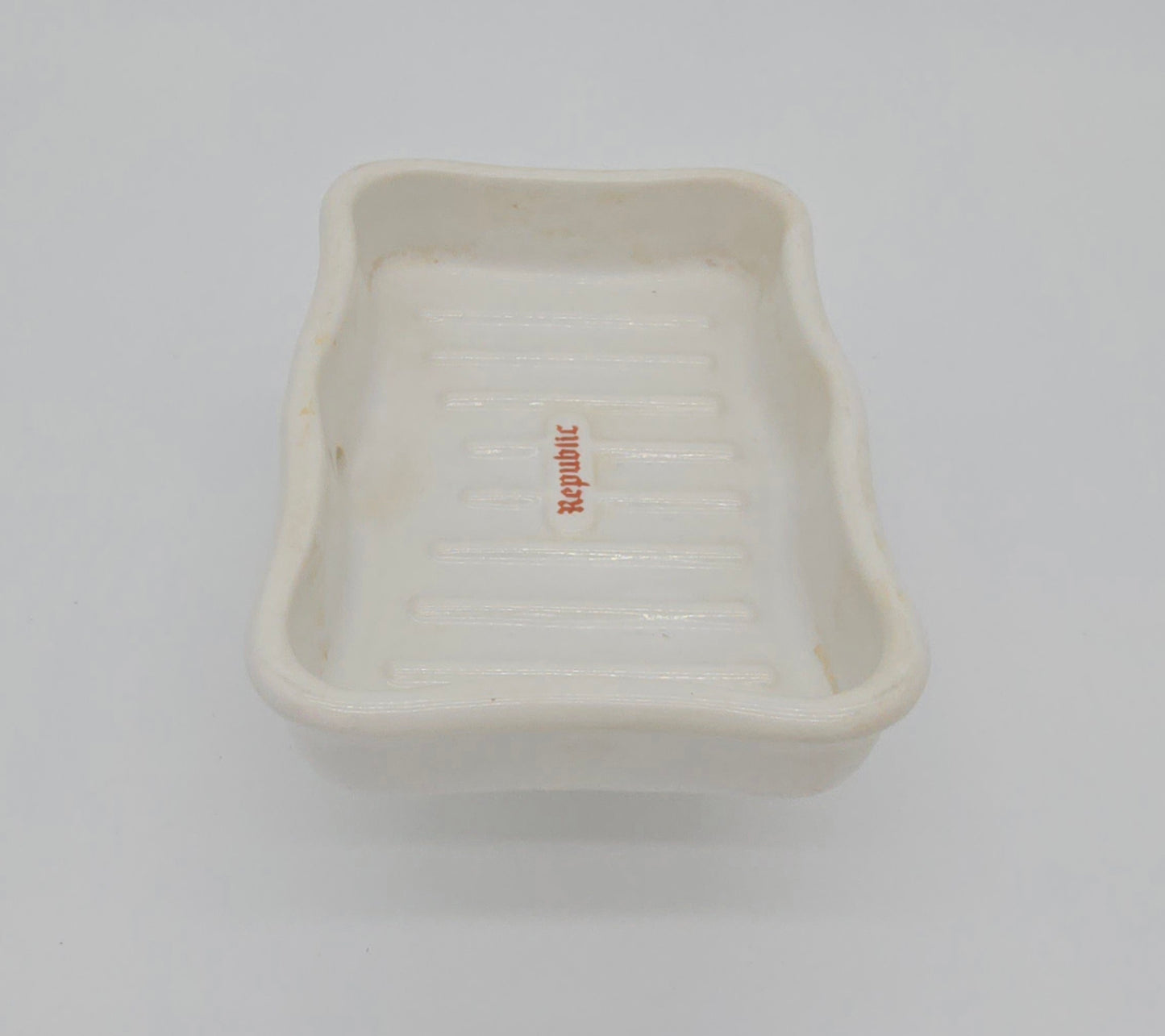 Antique Republic Porcelain White Soap Dish Holder