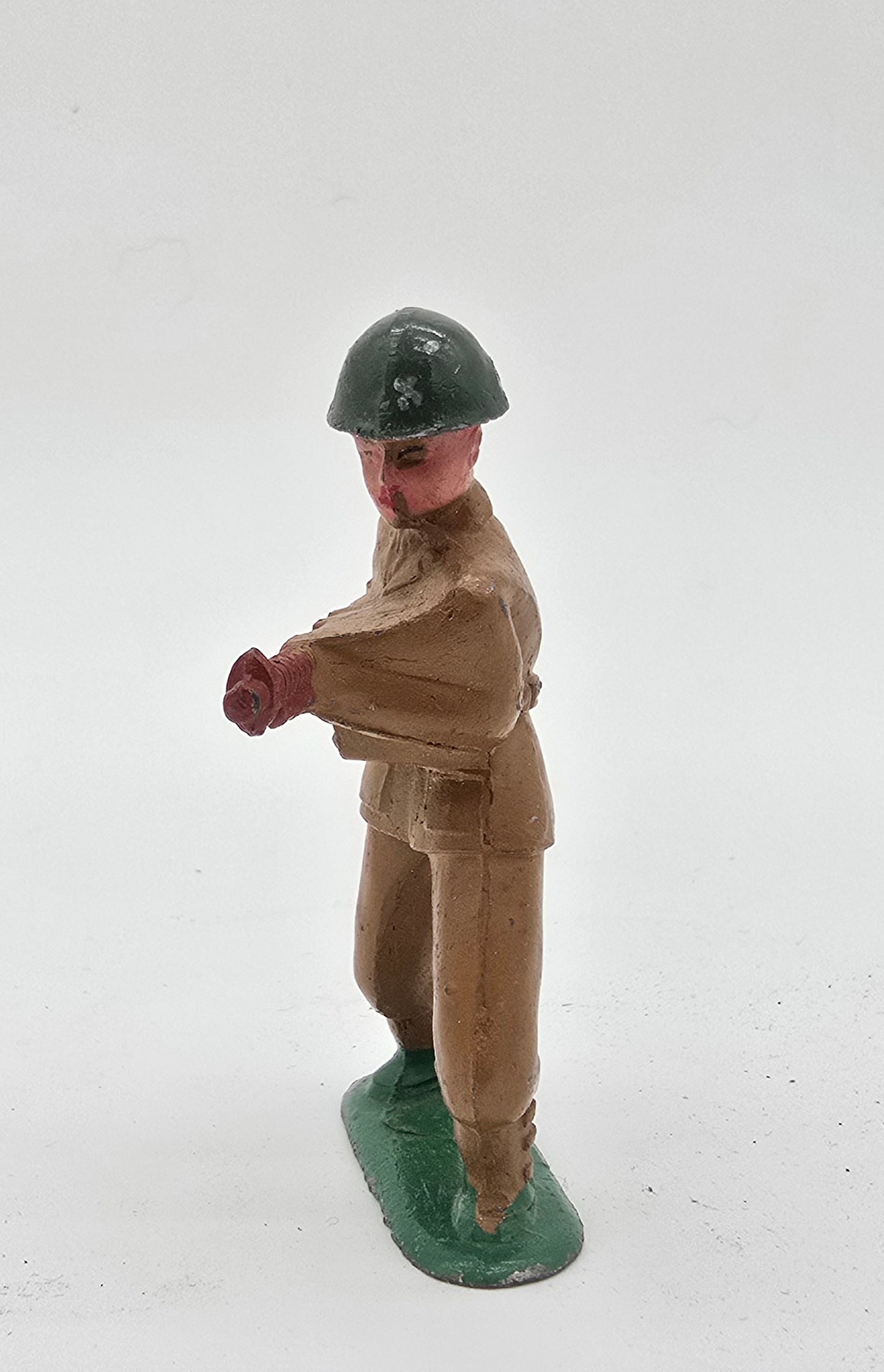 Vintage Barclay Manoil Lead Toy Soldier Red Gun Green Hat