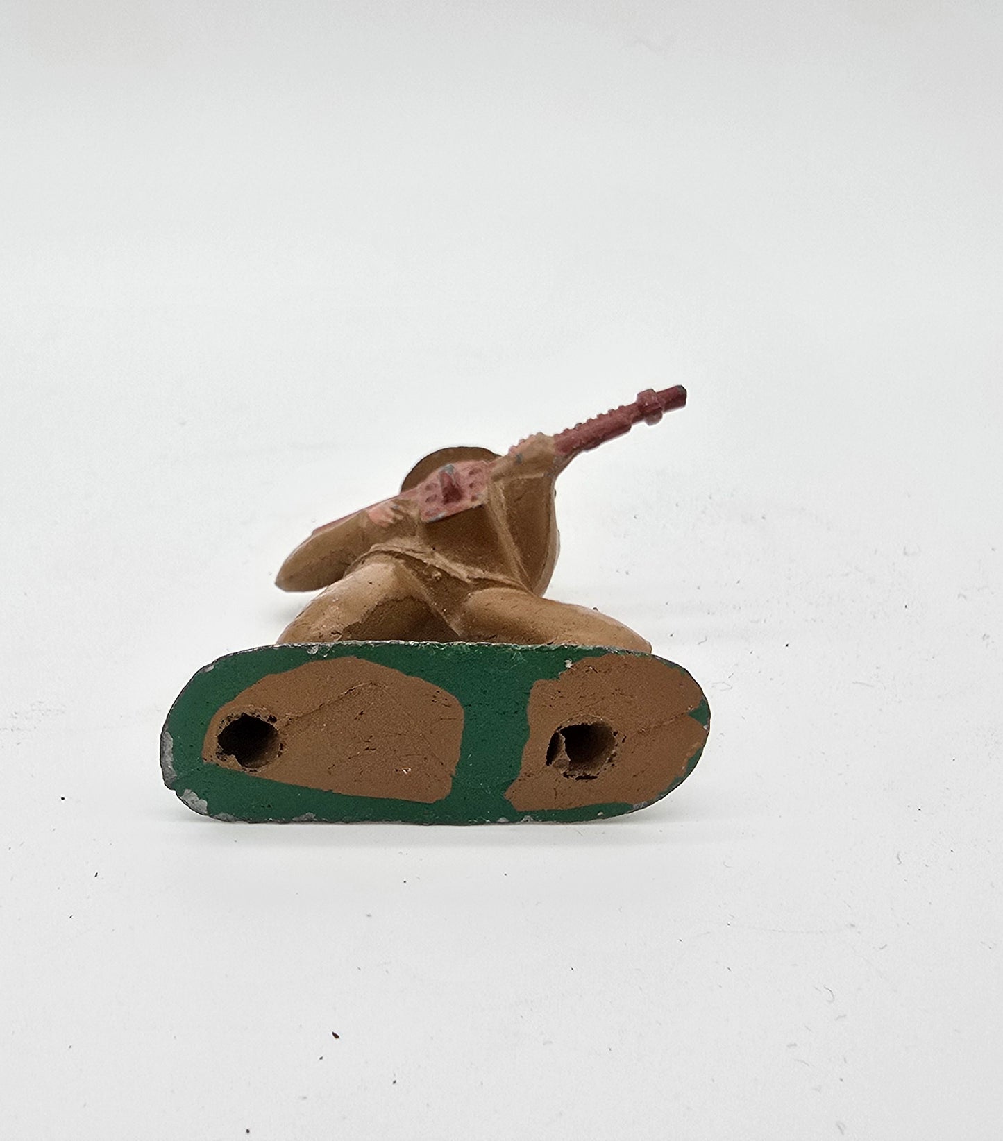 Vintage Barclay Manoil Lead Toy Soldier Red Gun Green Hat