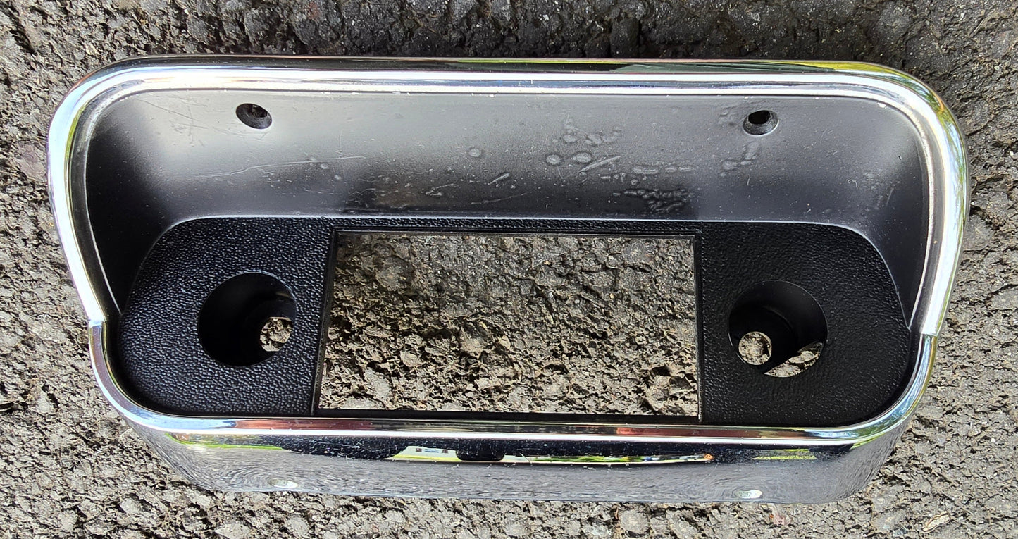 1967/68 Ford Mustang Radio Bezel Chrome And Black Part # C8ZZ-18842-A