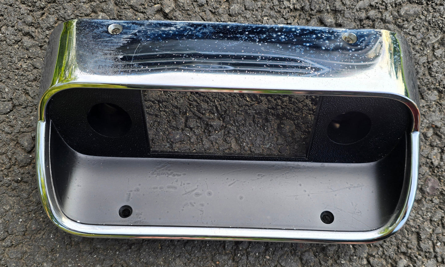 1967/68 Ford Mustang Radio Bezel Chrome And Black Part # C8ZZ-18842-A
