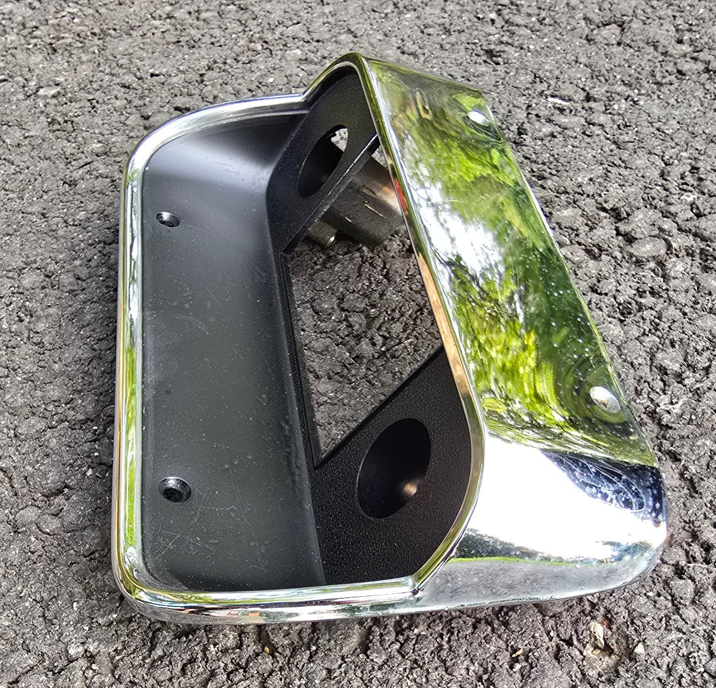 1967/68 Ford Mustang Radio Bezel Chrome And Black Part # C8ZZ-18842-A