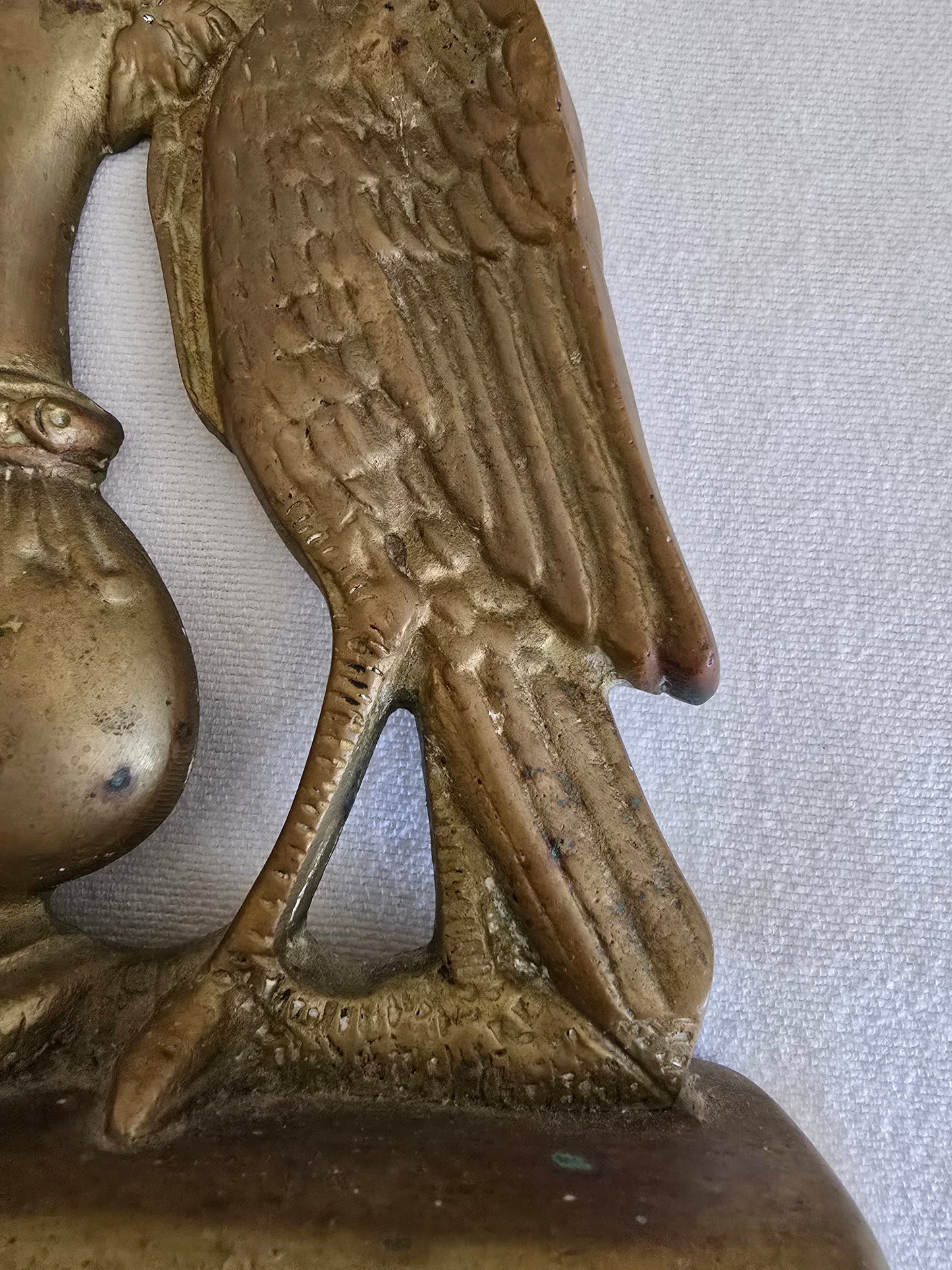 Antique Rare 19th Century Brass Ho-Ho Bird Doorstop