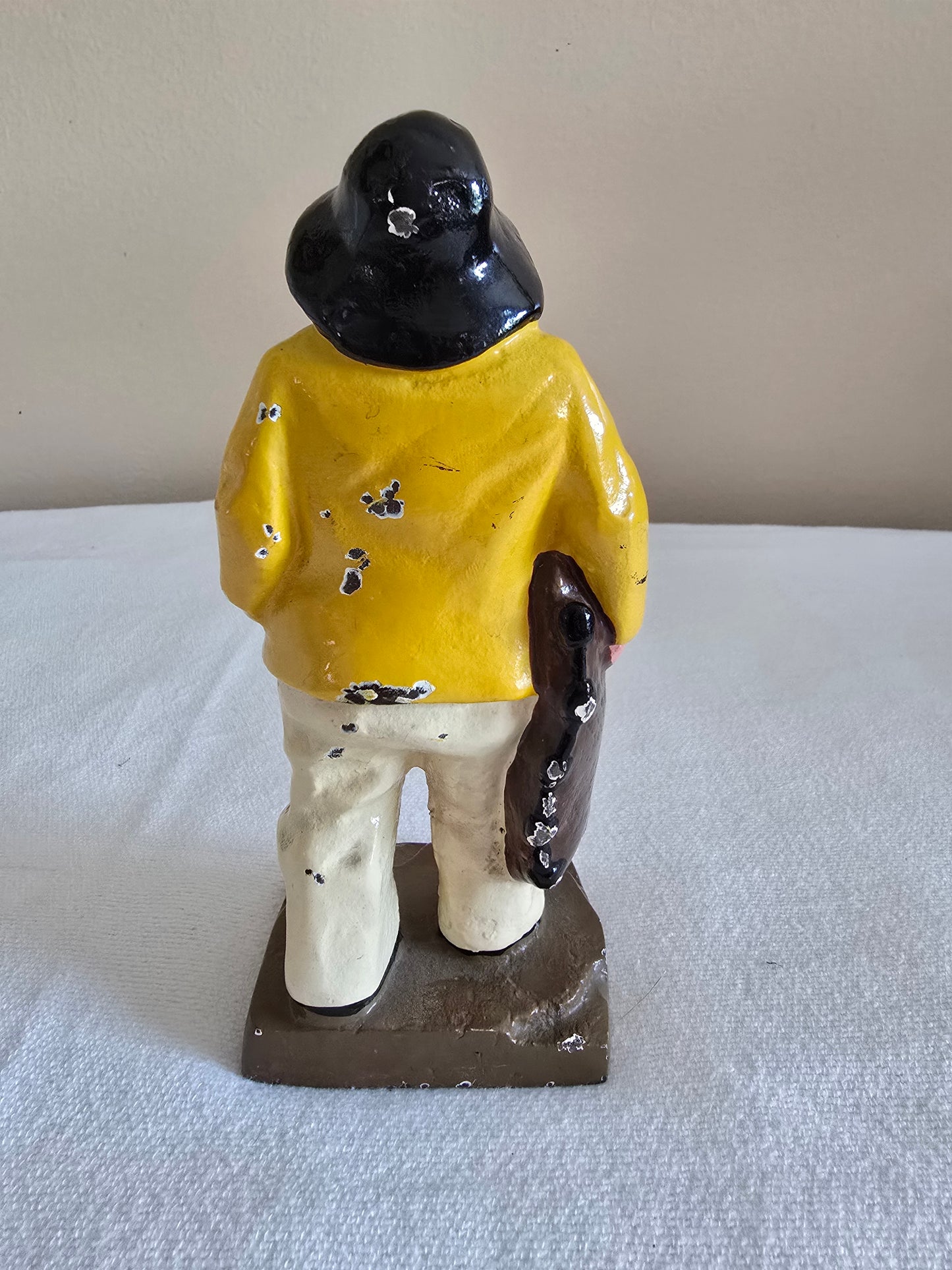 Vintage "Old Salt" Fisherman Cast Iron Bookend Doorstop Heavy