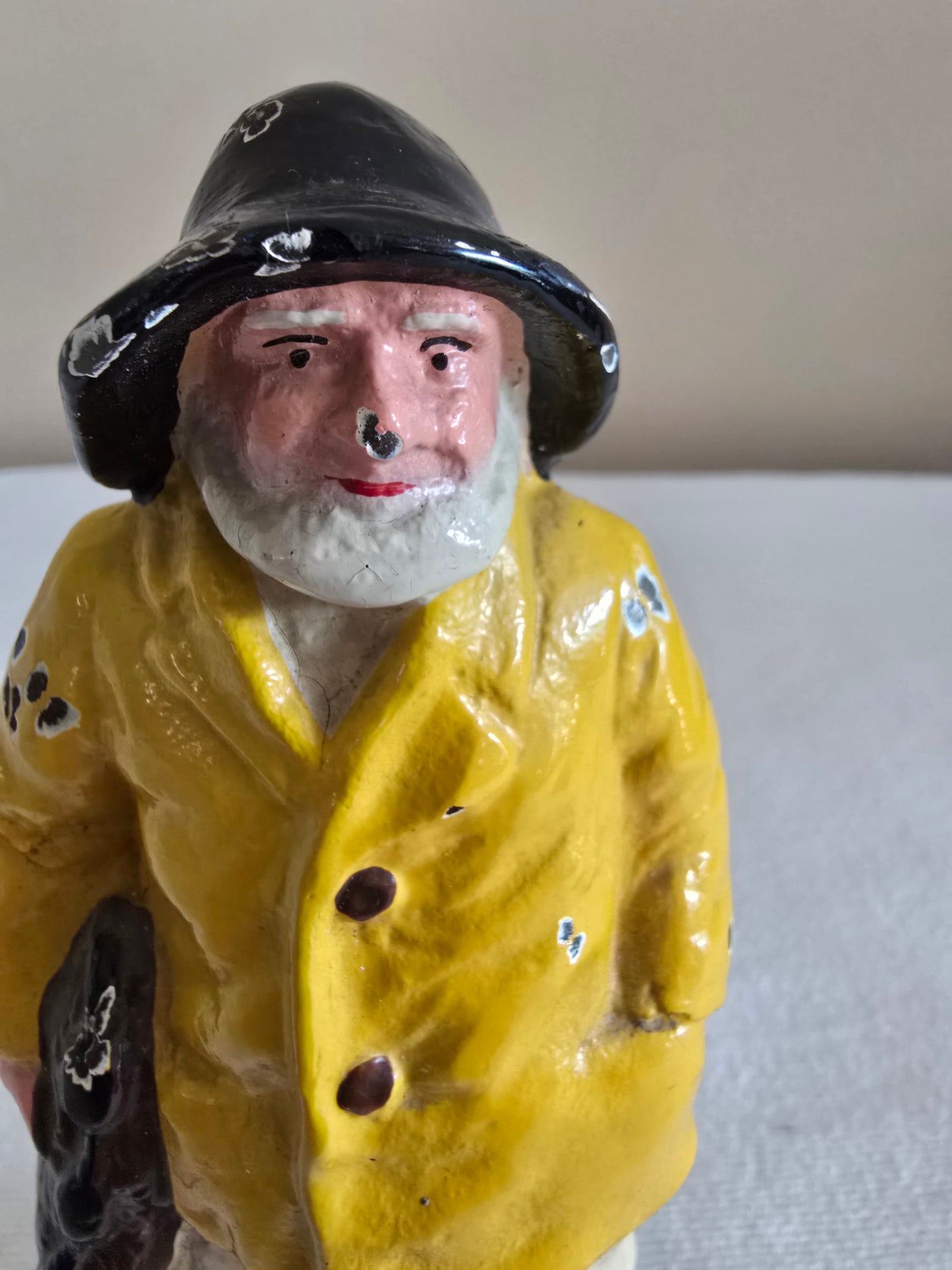 Vintage "Old Salt" Fisherman Cast Iron Bookend Doorstop Heavy