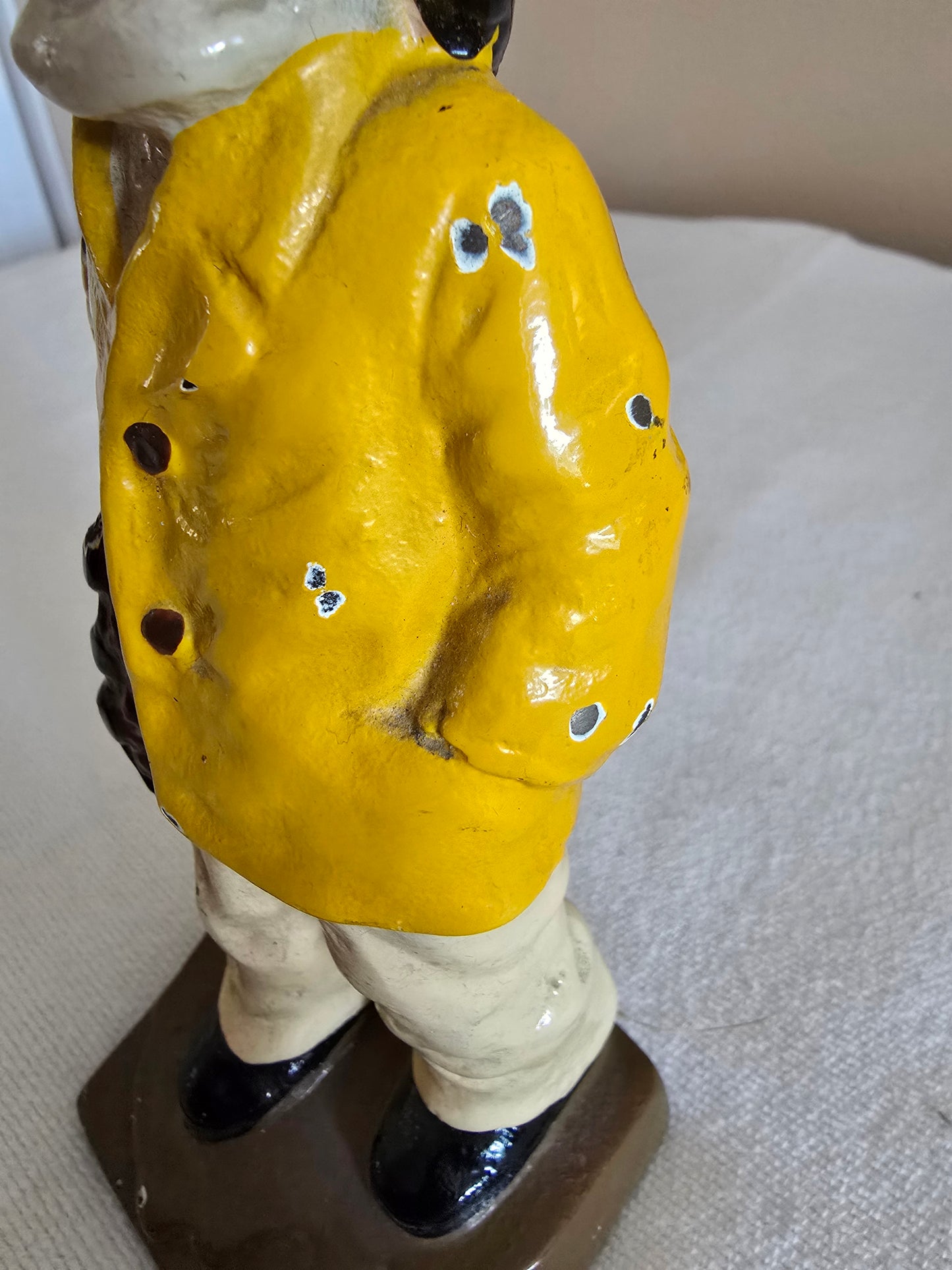 Vintage "Old Salt" Fisherman Cast Iron Bookend Doorstop Heavy