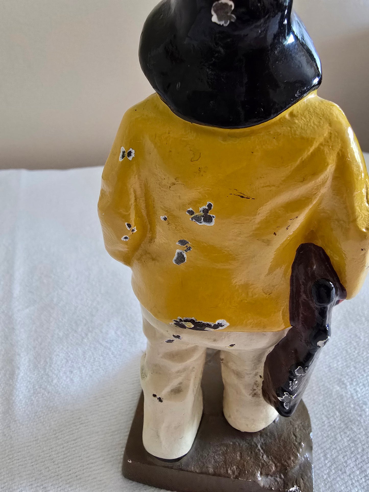 Vintage "Old Salt" Fisherman Cast Iron Bookend Doorstop Heavy