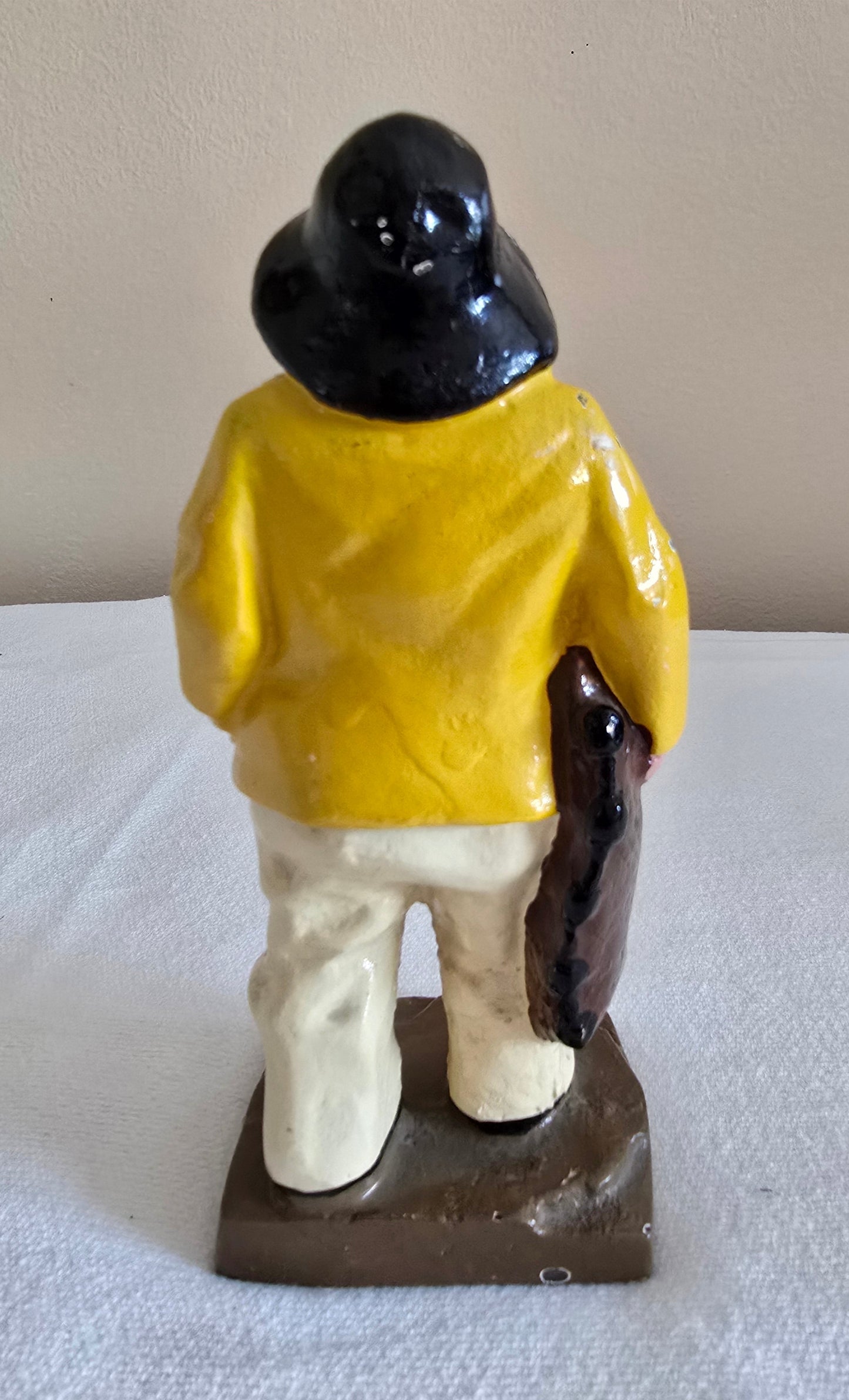 Vintage "Old Salt" Fisherman Cast Iron Bookend Doorstop Heavy
