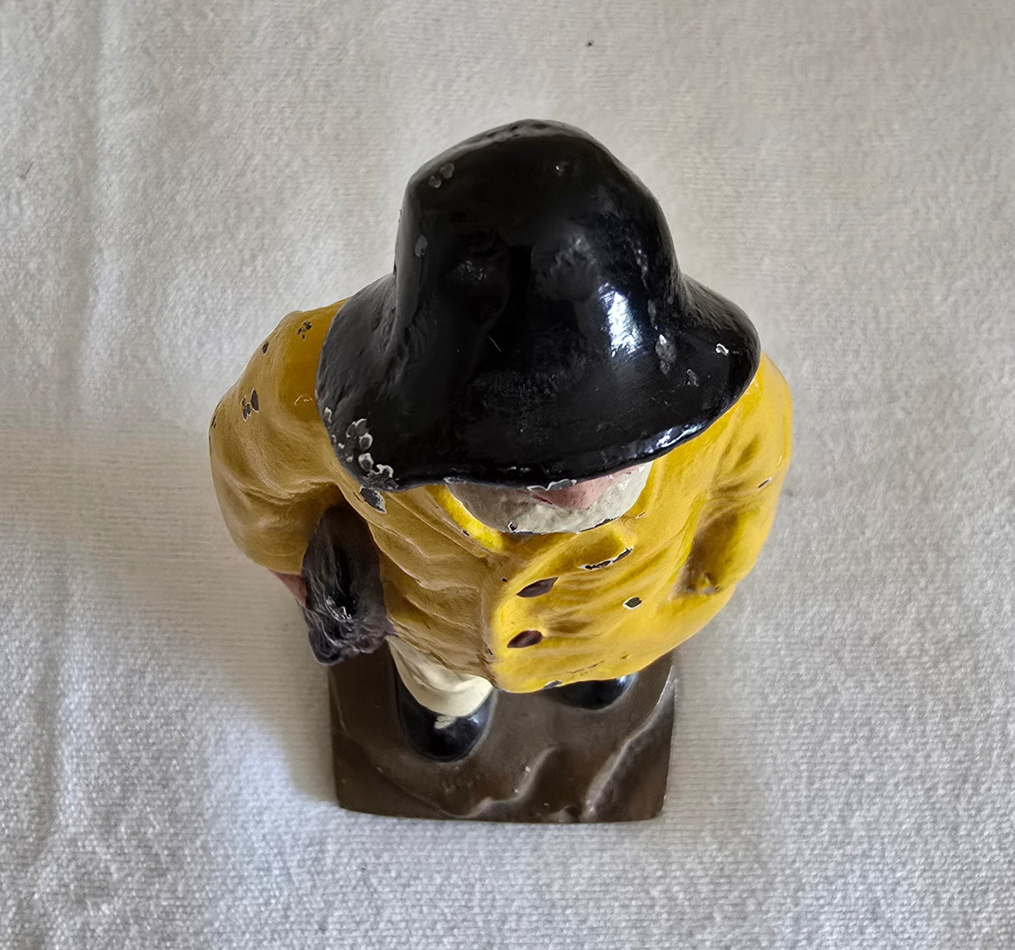 Vintage "Old Salt" Fisherman Cast Iron Bookend Doorstop Heavy
