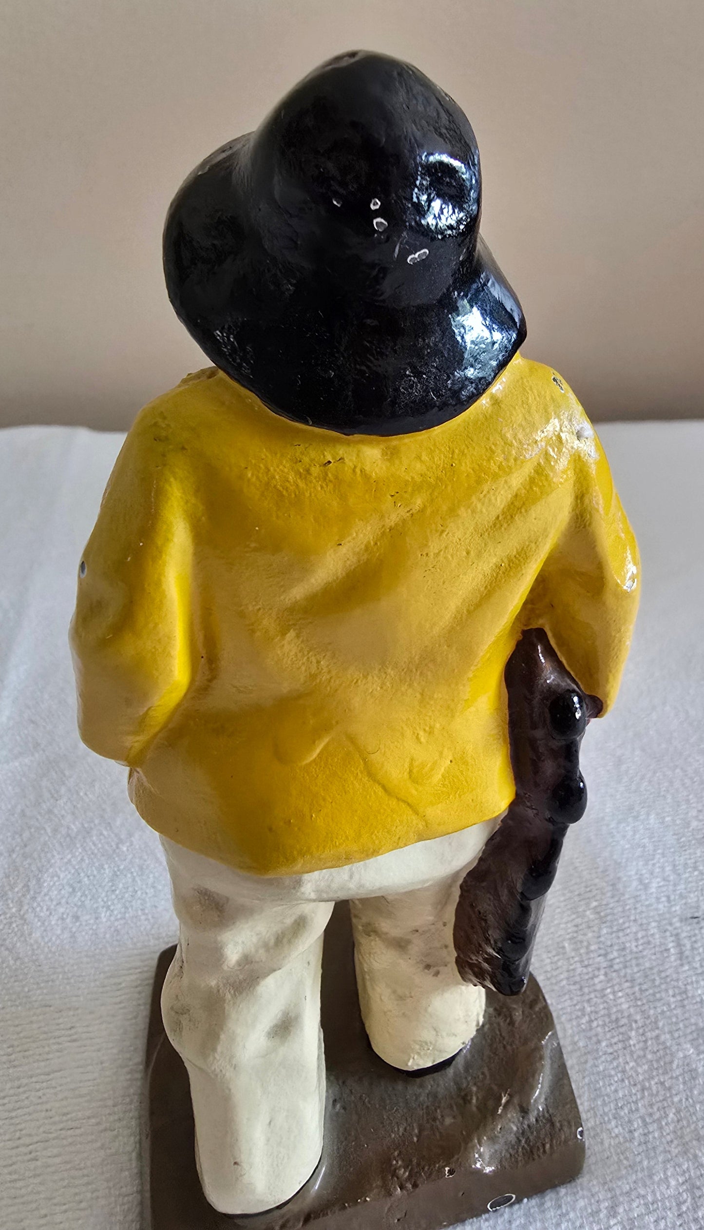 Vintage "Old Salt" Fisherman Cast Iron Bookend Doorstop Heavy