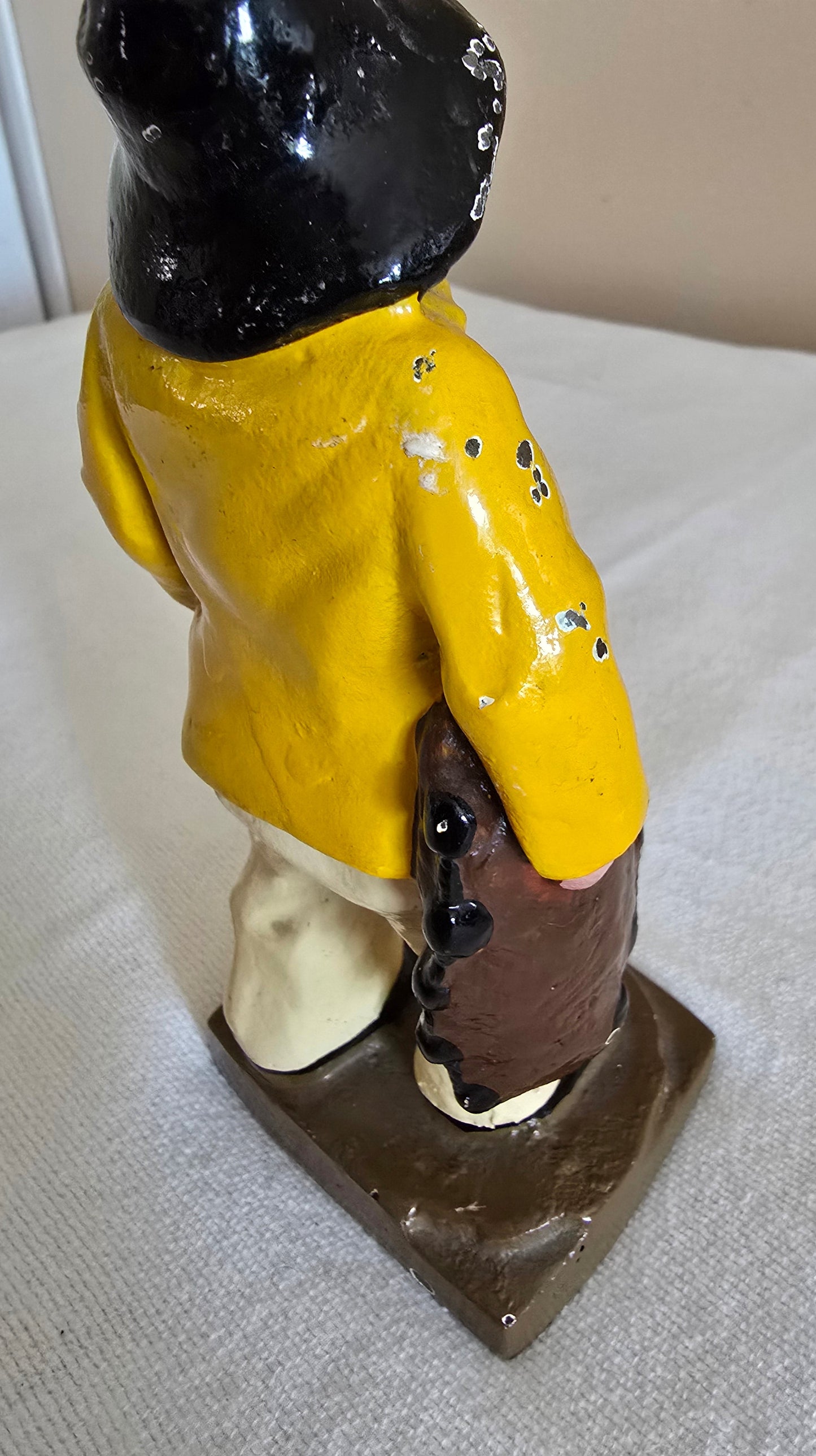 Vintage "Old Salt" Fisherman Cast Iron Bookend Doorstop Heavy