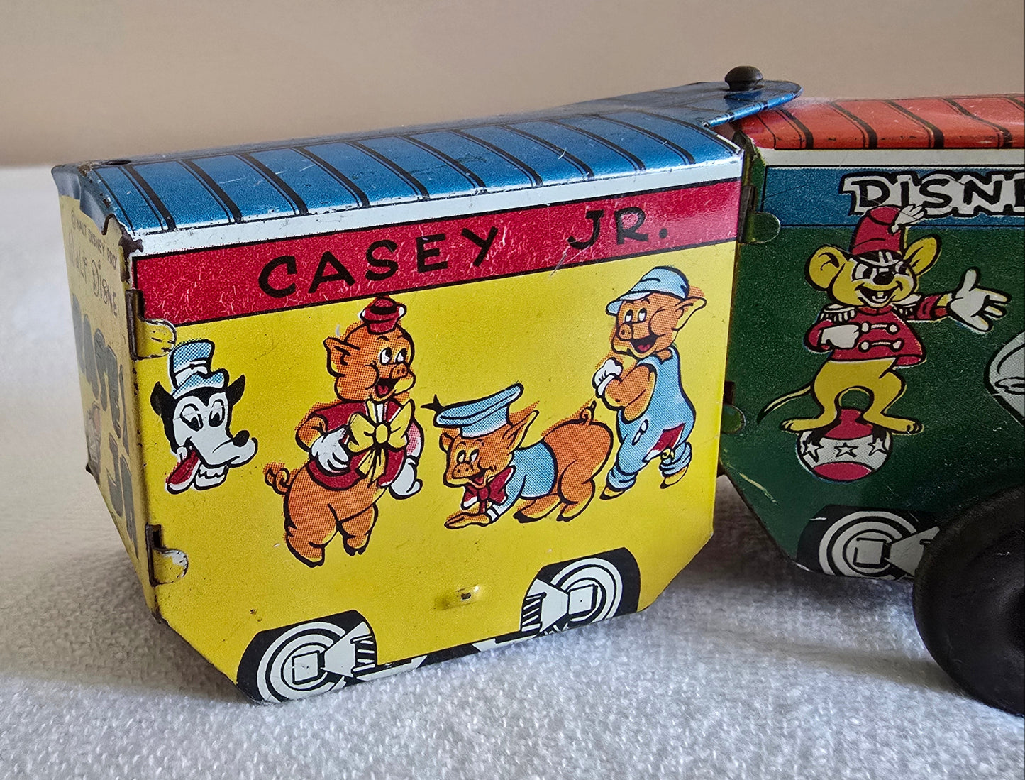 Vintage Marx Casey Jr Disneyland Express Tin Litho Windup Toy Train Walt Disney 1950's