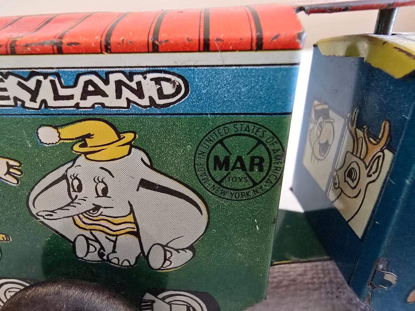 Vintage Marx Casey Jr Disneyland Express Tin Litho Windup Toy Train Walt Disney 1950's