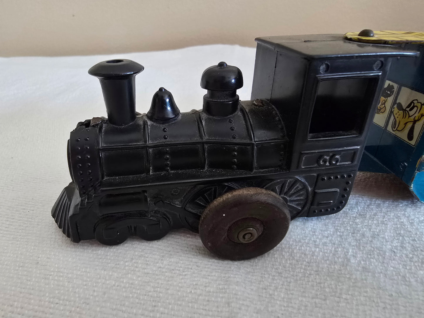 Vintage Marx Casey Jr Disneyland Express Tin Litho Windup Toy Train Walt Disney 1950's
