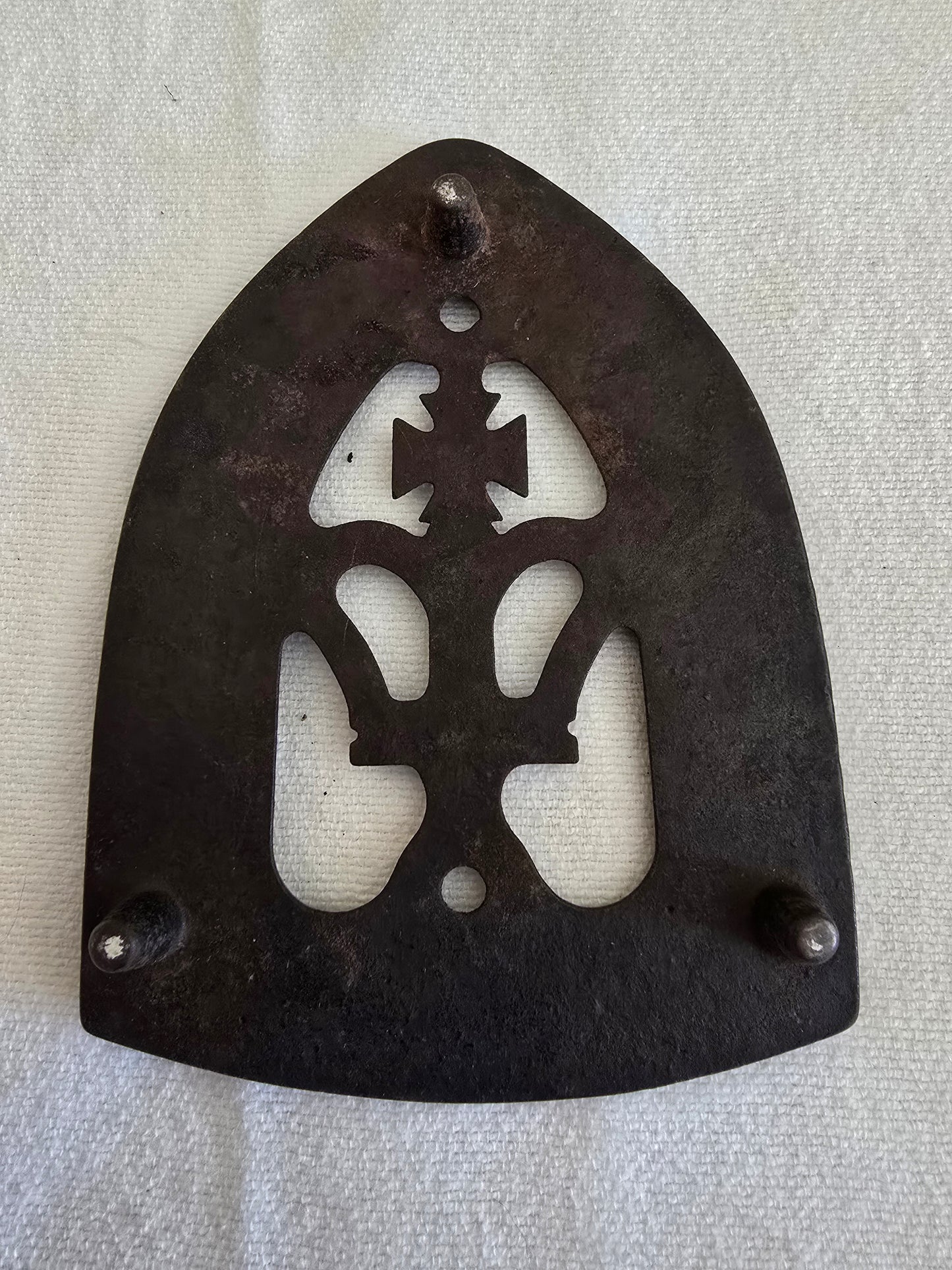 Antique Colebrookdale Iron Co. Pottstown PA Sad Iron with Matching Trivet