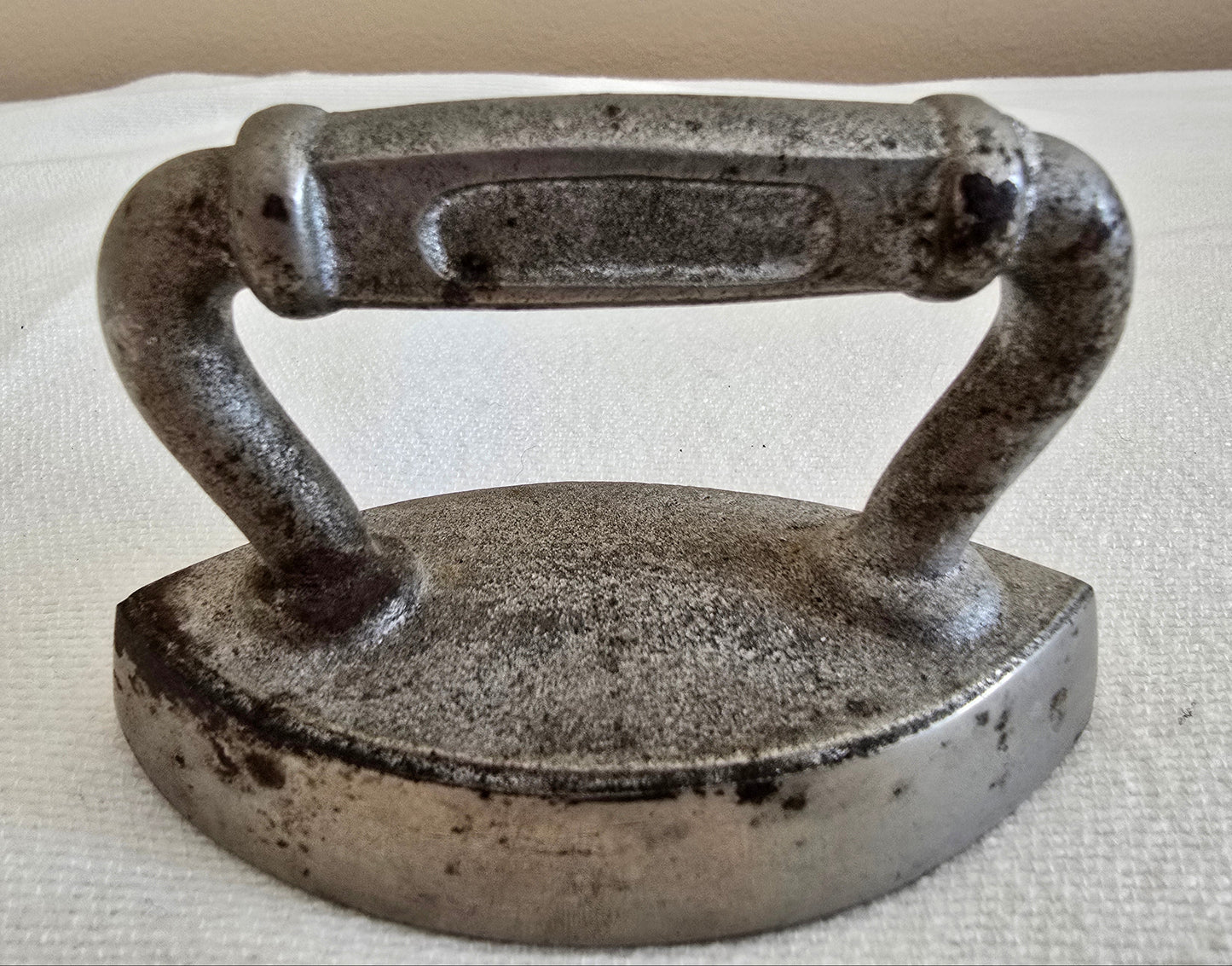 Vintage Small Salesman Sample Doll Toy Sad Iron