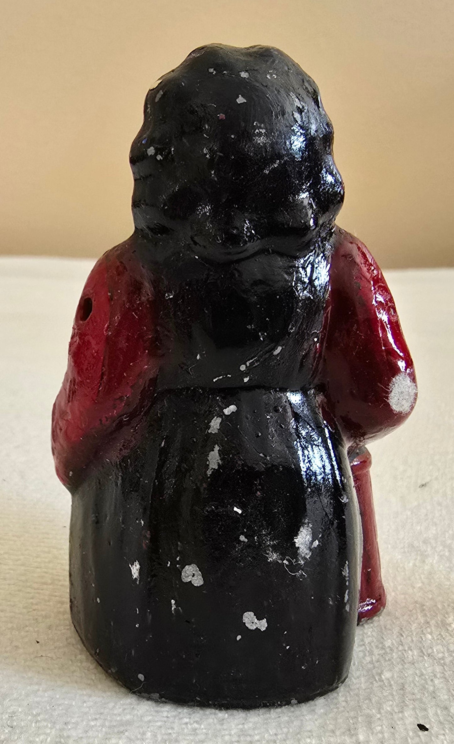 Vintage Cast Iron Amish Lady Woman with Butter Churn Figurine