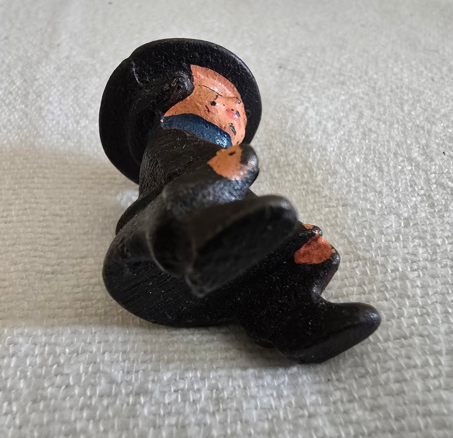 Vintage Cast Iron Amish Boy and Girl on Sled Toy Figurine