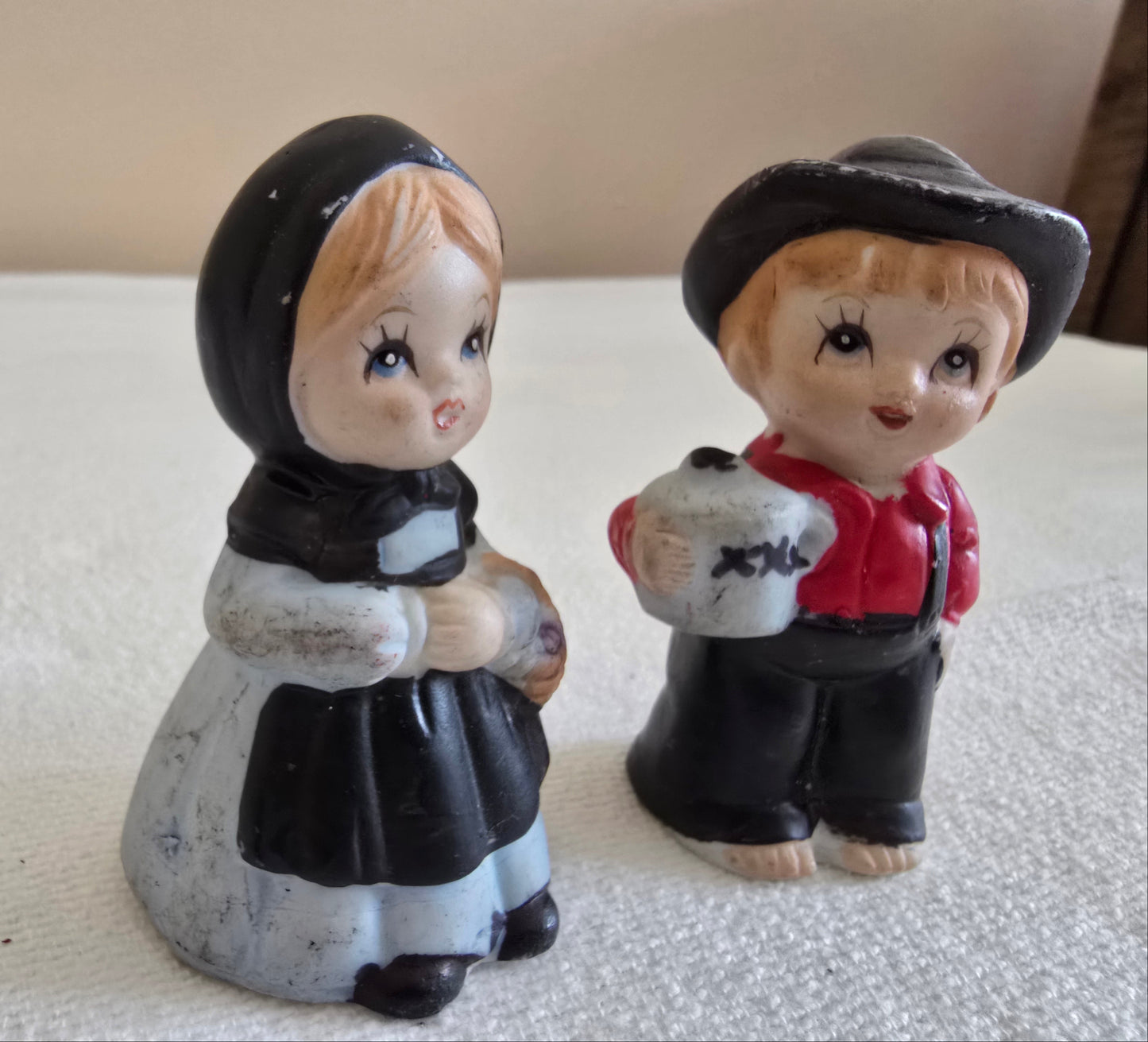Vintage Lego Porcelain Amish Boy and Girl Figurines