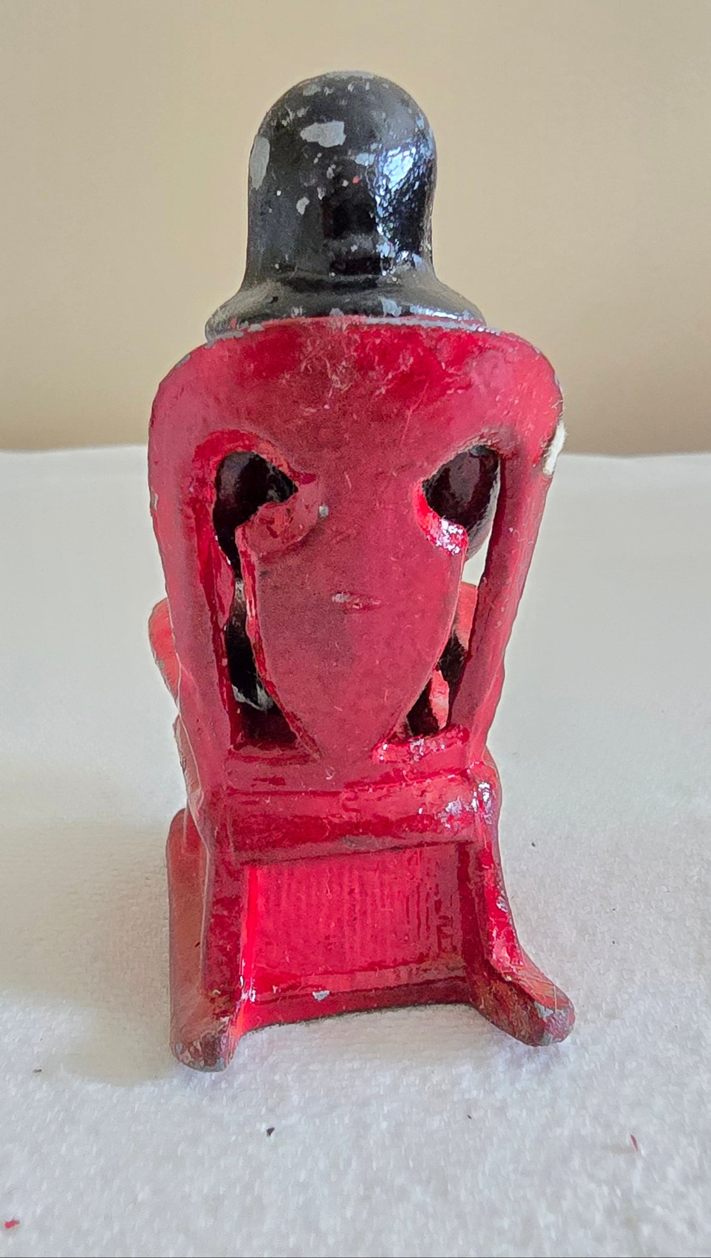 Vintage Cast Iron Amish Woman on Rocking Chair Salt and Pepper Shakers