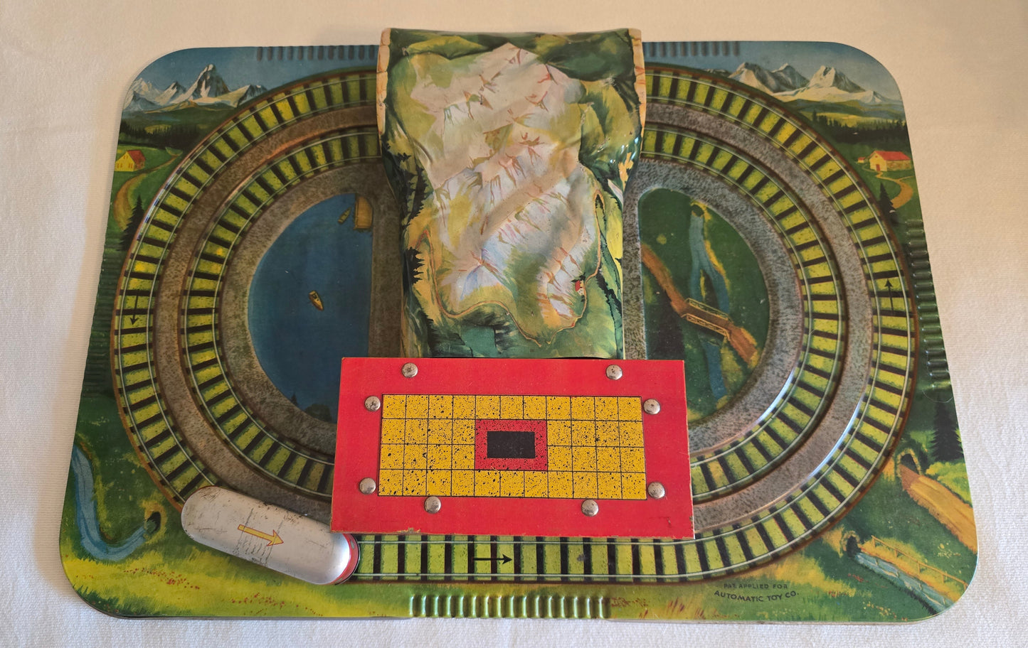 Vintage Automatic Toy Co. Alpine Express Tin Train Track and Train *No Wind-Up*