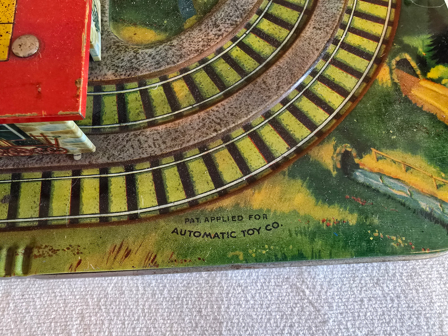 Vintage Automatic Toy Co. Alpine Express Tin Train Track and Train *No Wind-Up*
