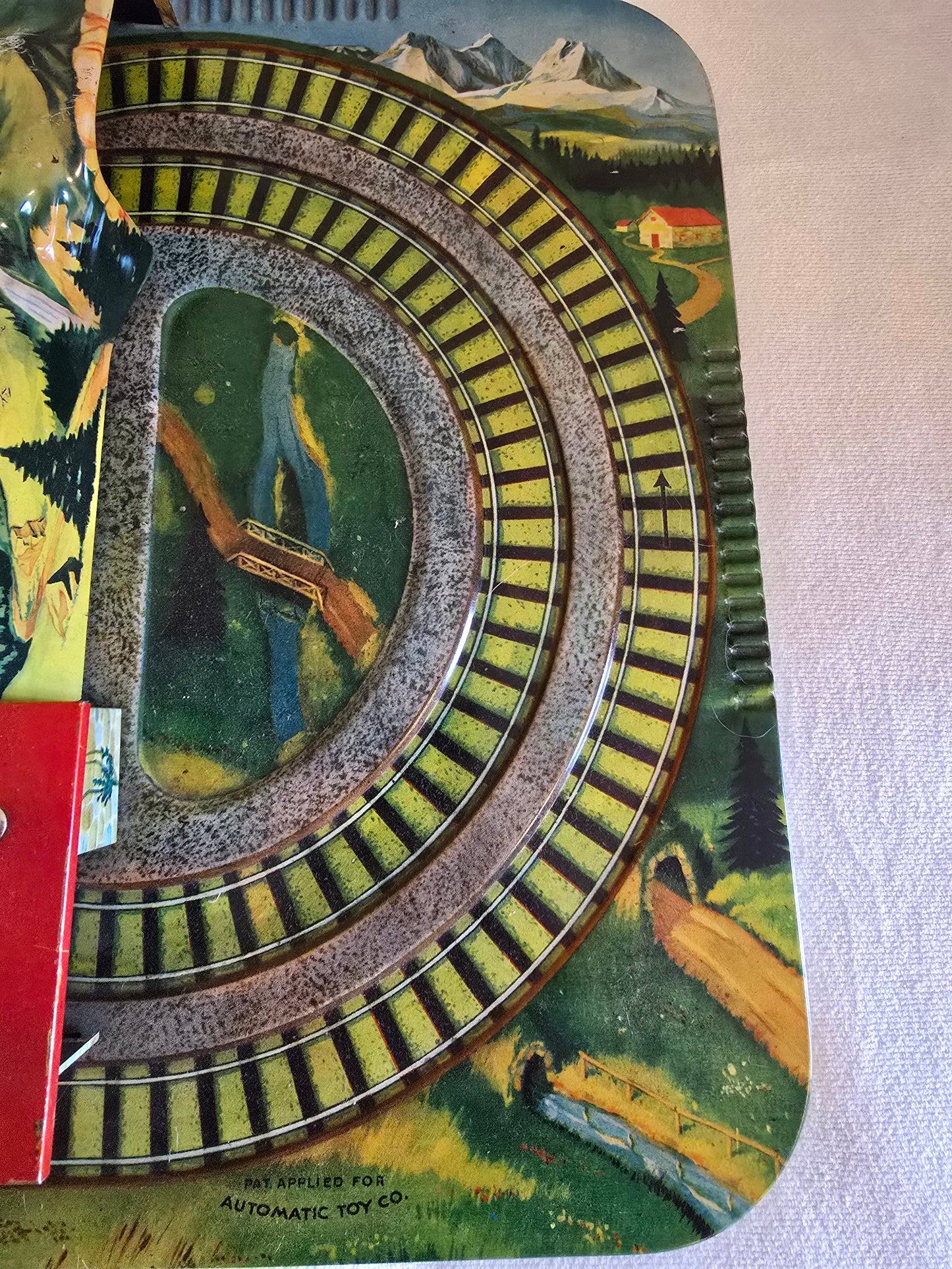 Vintage Automatic Toy Co. Alpine Express Tin Train Track and Train *No Wind-Up*