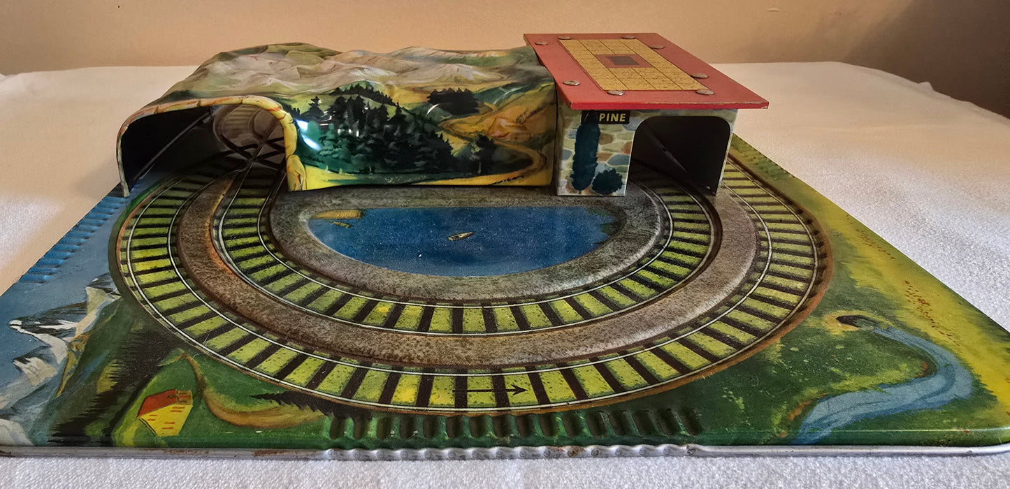 Vintage Automatic Toy Co. Alpine Express Tin Train Track and Train *No Wind-Up*