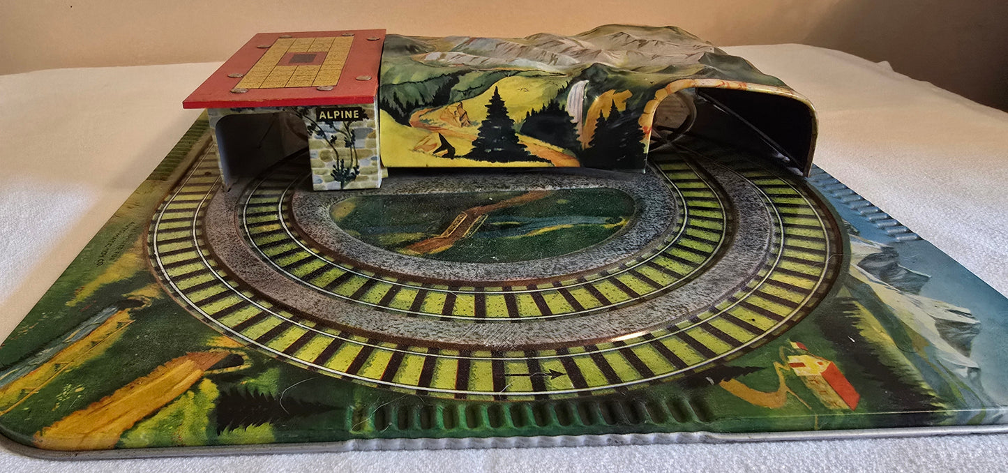 Vintage Automatic Toy Co. Alpine Express Tin Train Track and Train *No Wind-Up*