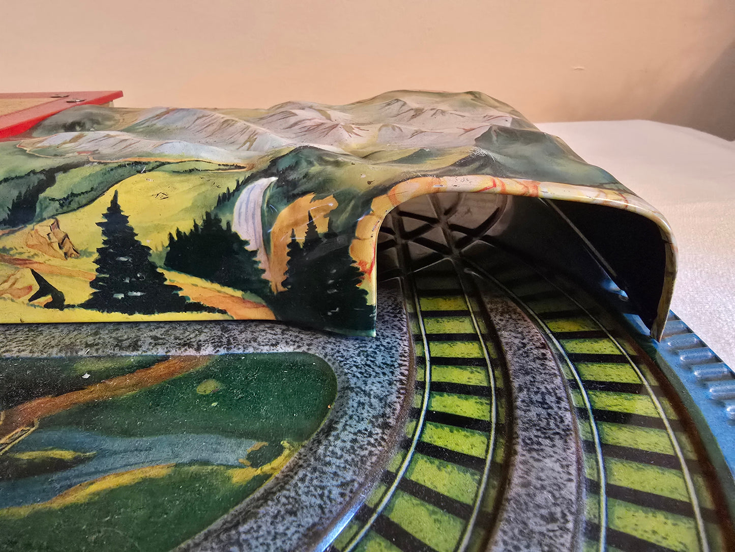 Vintage Automatic Toy Co. Alpine Express Tin Train Track and Train *No Wind-Up*