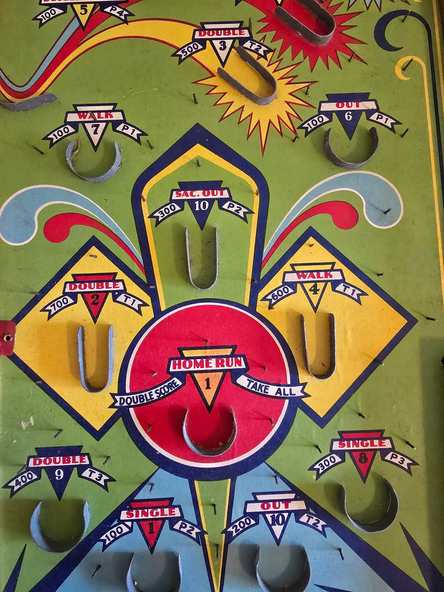 Vintage Poosh-M-Up 5 Game Streamliner No. 5GS Northwestern Products Co. Bagatelle Tabletop Pinball Game