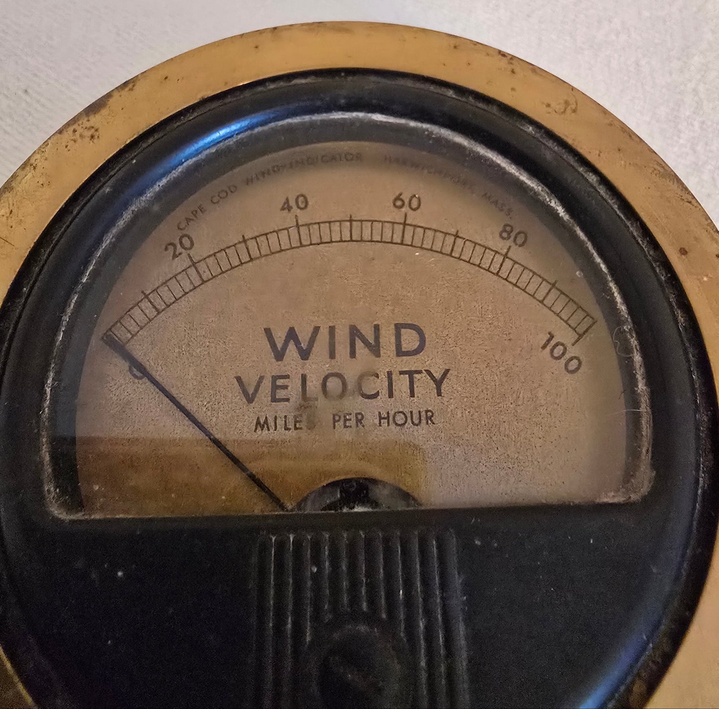 Rare Vintage Brass Cape Cod Wind Indicator Harwichport Mass. Wind Velocity Meter