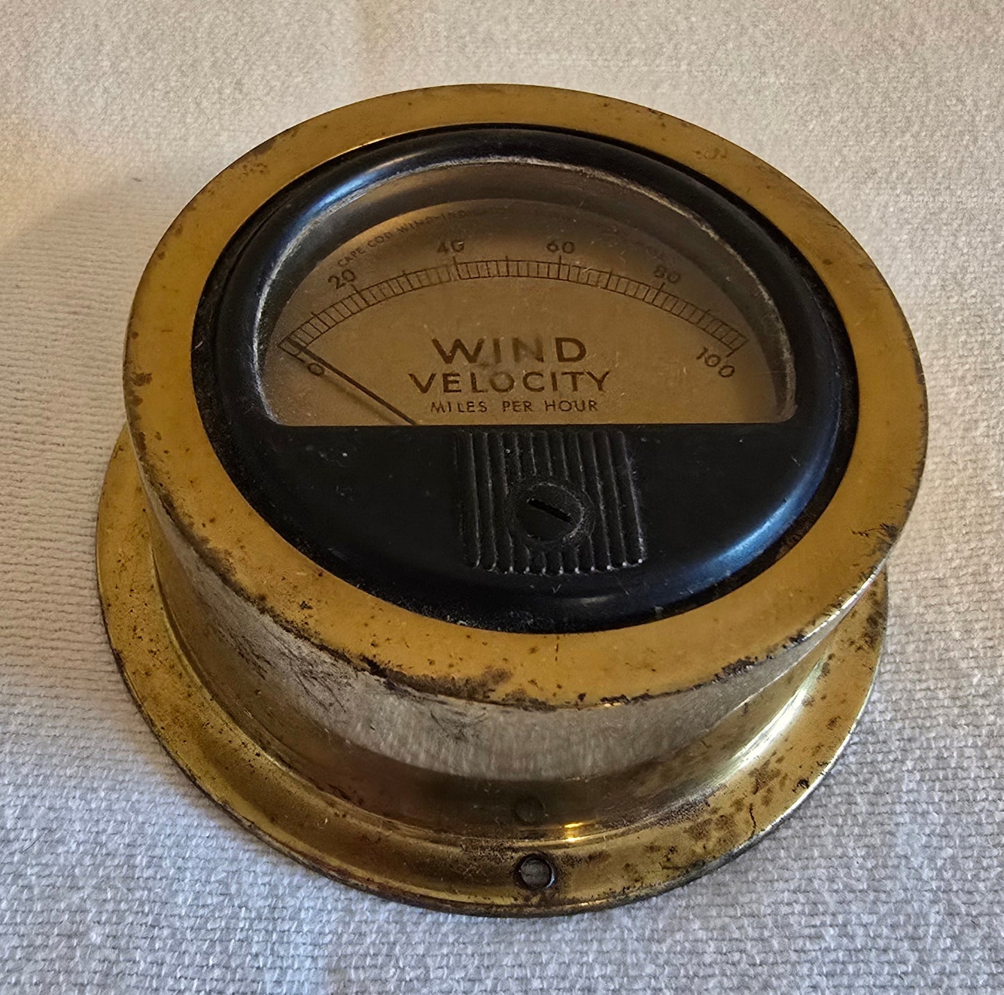 Rare Vintage Brass Cape Cod Wind Indicator Harwichport Mass. Wind Velocity Meter