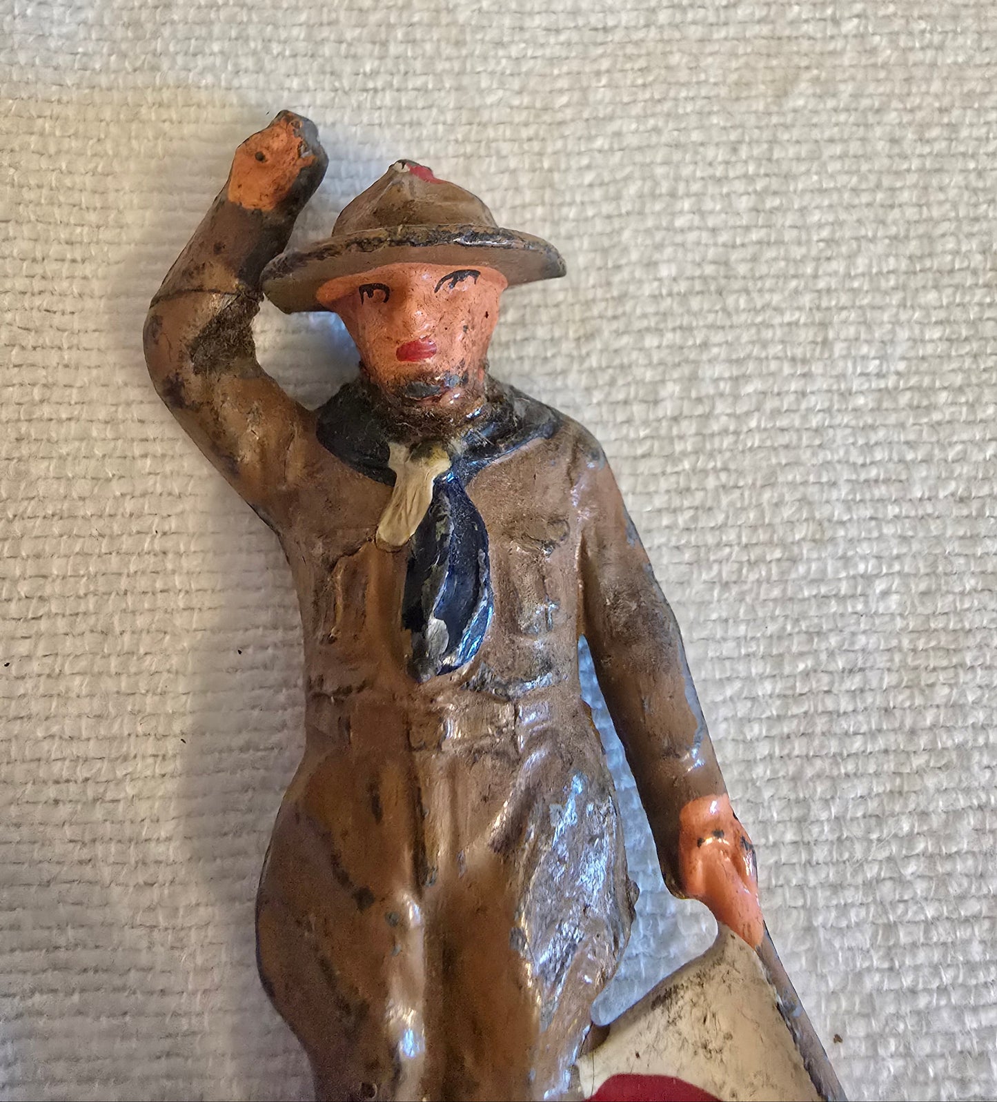 Vintage Manoil Barclay Lead Toy Boy Scout Figurine with Flag #803