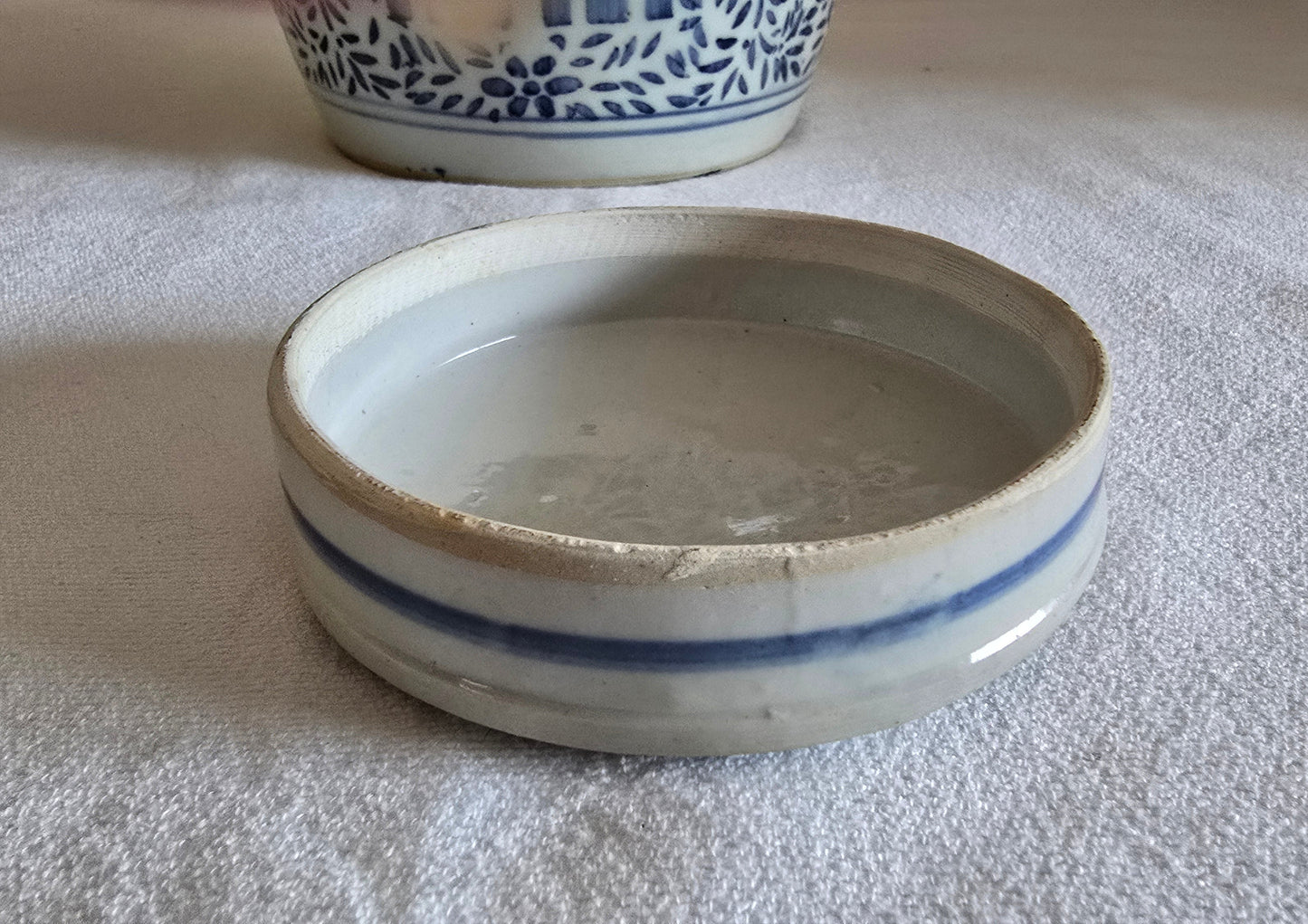 Vintage Blue & White Chinese Asian Double Happiness Ginger Jar with Lid