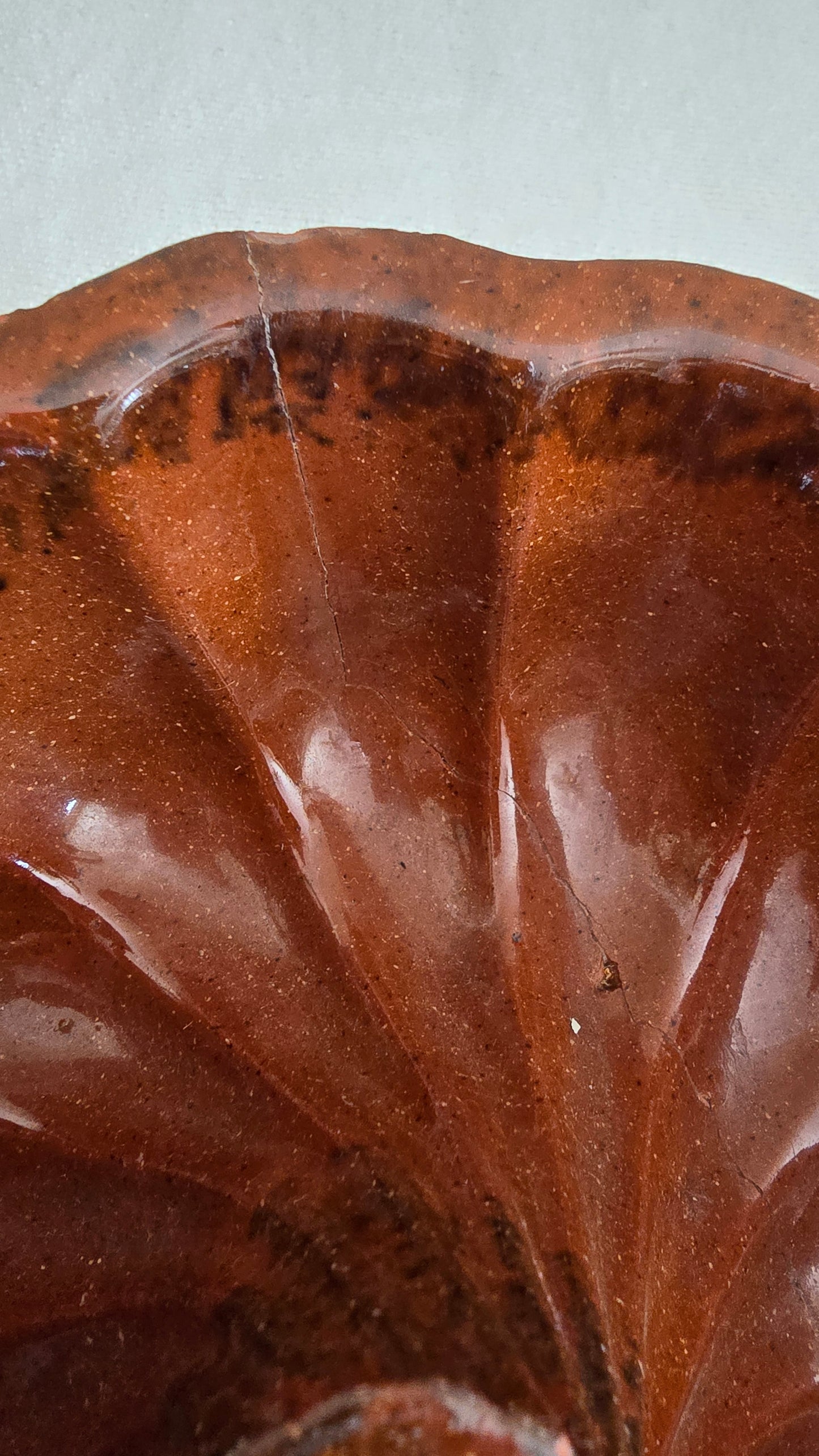 Vintage Redware Turks Head Bundt Pan Cake Mold *AS IS*