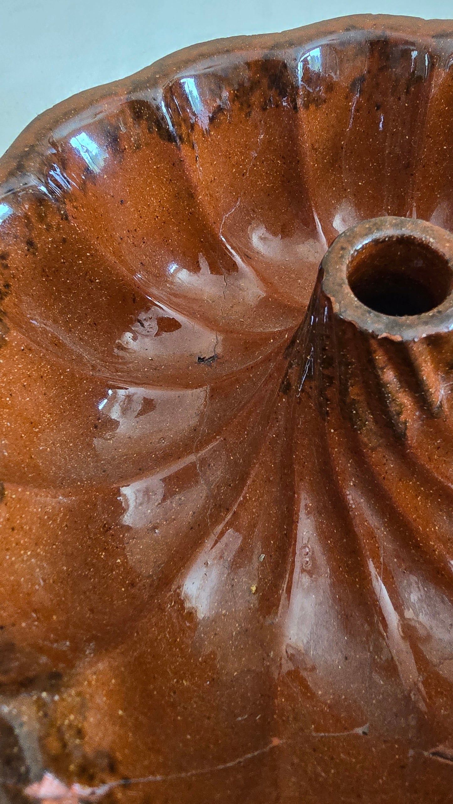 Vintage Redware Turks Head Bundt Pan Cake Mold *AS IS*