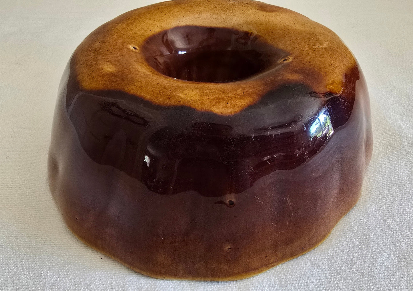 Vintage Turks Head Bundt Pan Cake Mold Redware 8"