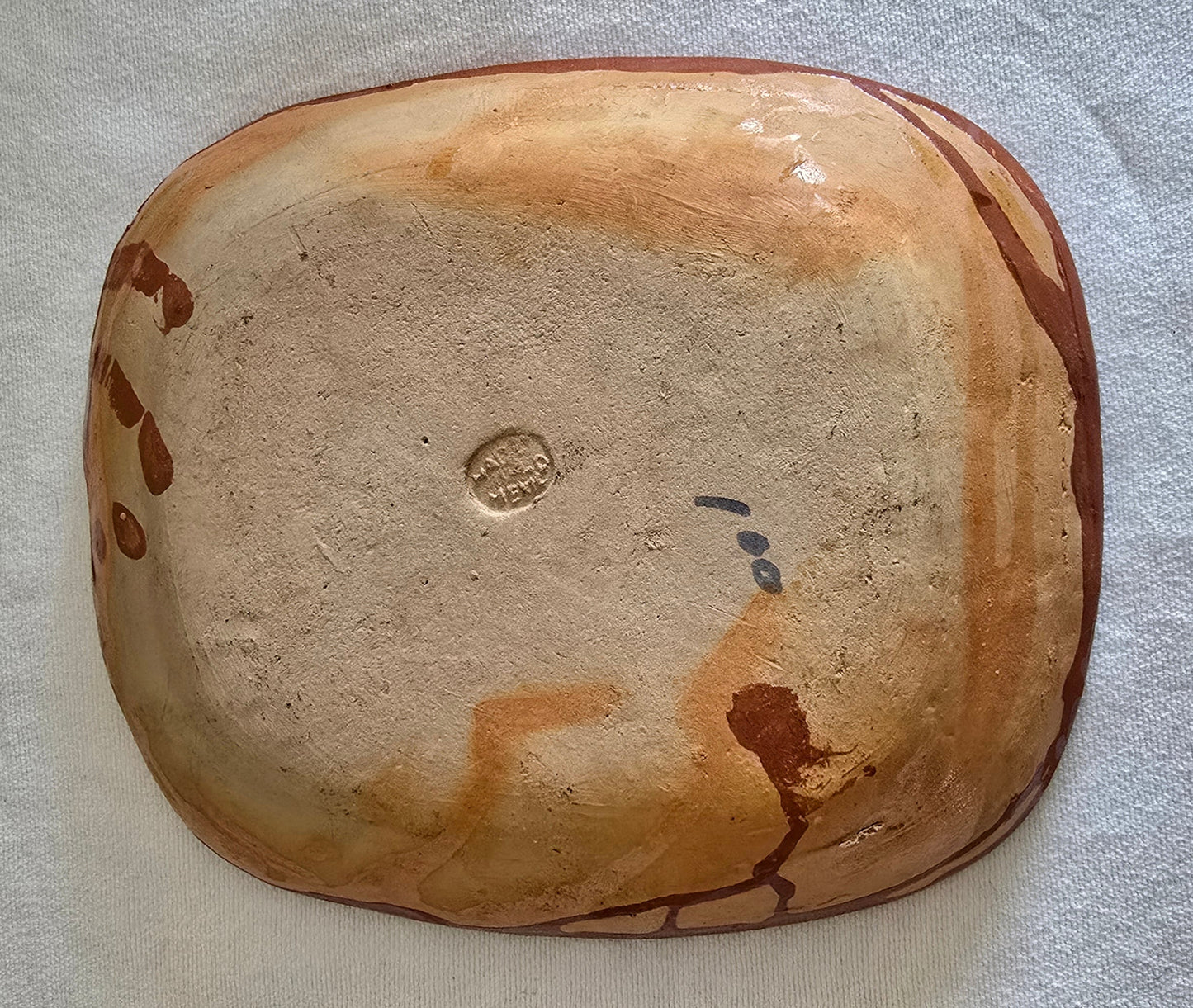 Vintage Redware Tlaqueplaque Pottery Set of 2 Platters and Bowl Made in Mexico