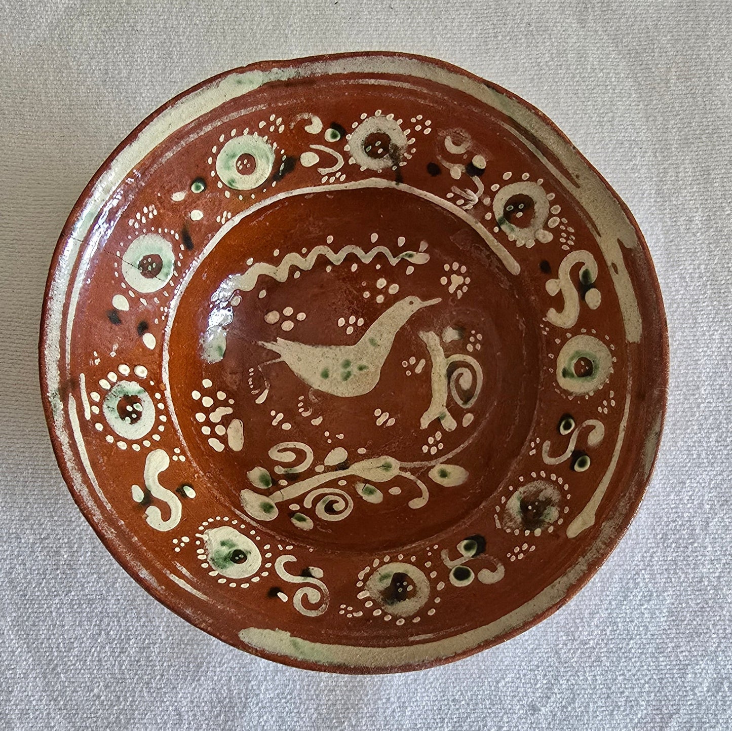 Vintage Redware Tlaqueplaque Pottery Set of 2 Platters and Bowl Made in Mexico