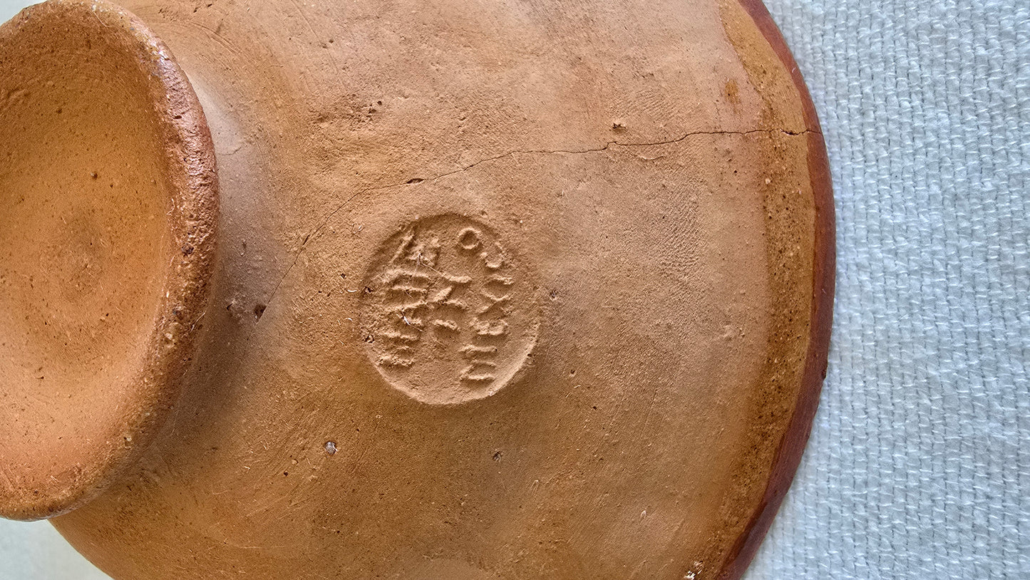 Vintage Redware Tlaqueplaque Pottery Set of 2 Platters and Bowl Made in Mexico