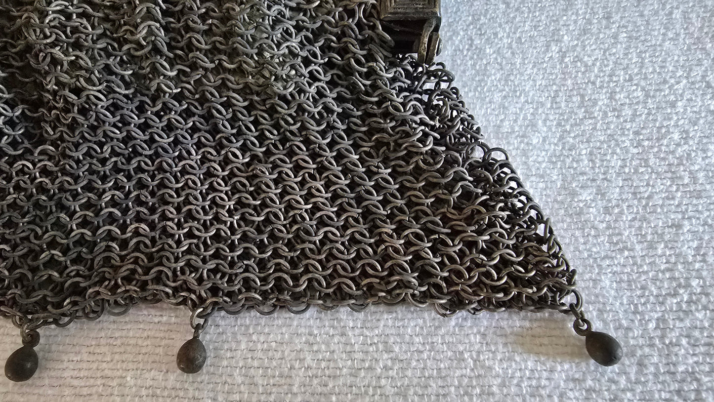 Vintage German Silver Chain Mesh Purse Handbag