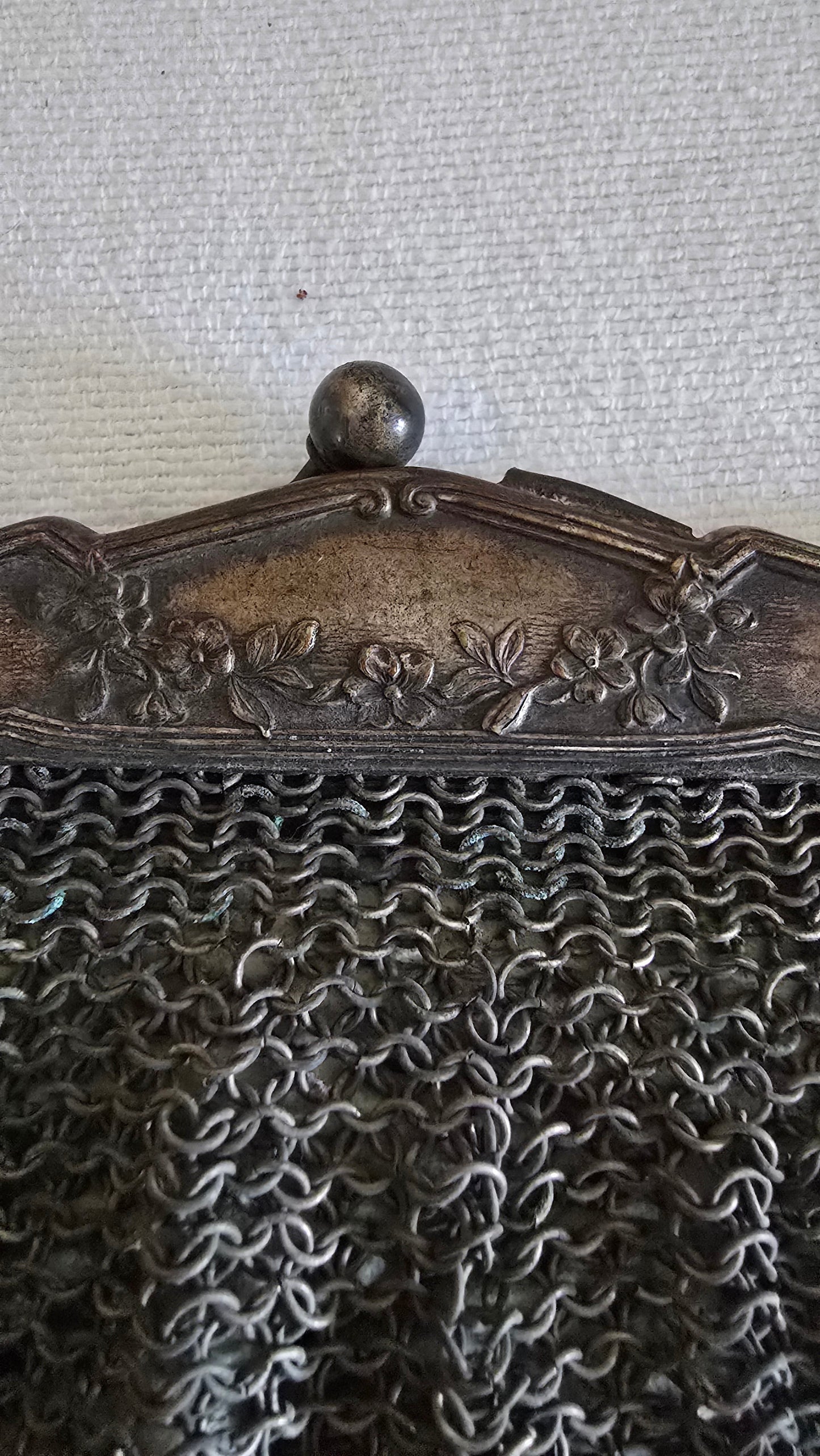 Vintage German Silver Chain Mesh Purse Handbag